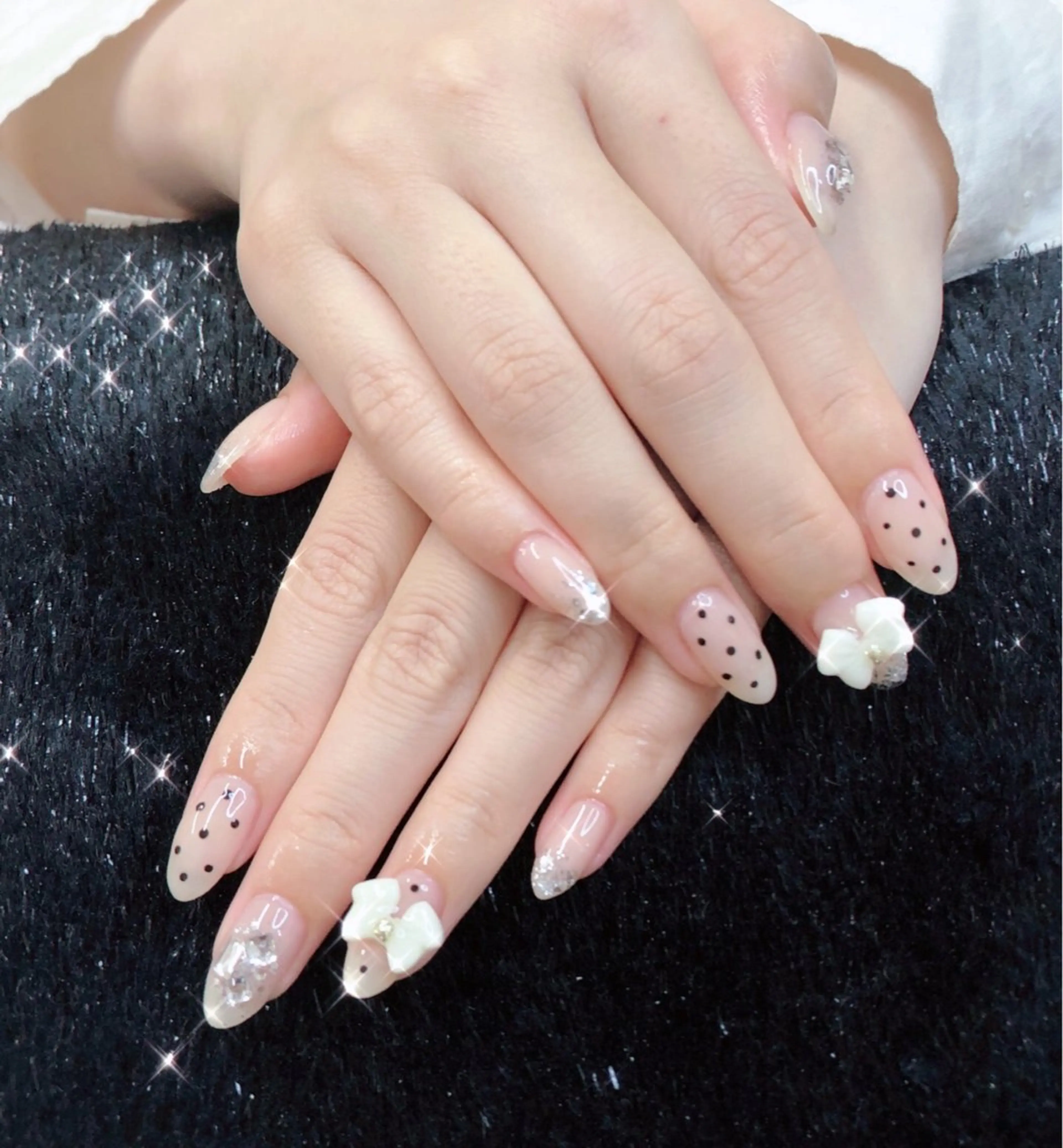 ネイル べっ甲ネイル 長さ出し フレンチネイル ジェルネイル 韓国ネイル 大門浜松町 ネイルのネイルデザイン