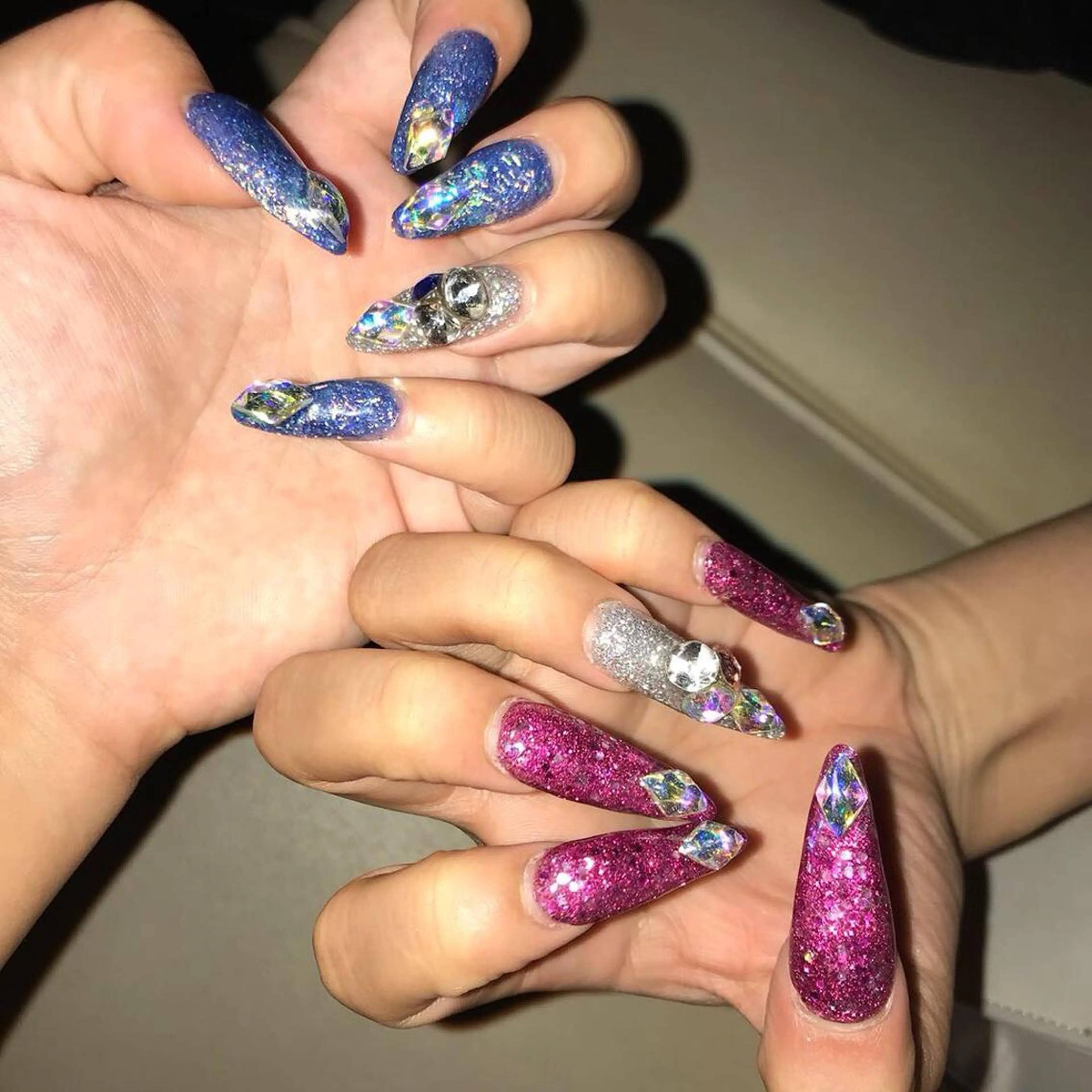 ロング ネイル ストーンネイル ハンドネイル 《LB》ラブリエ Nail&eyeのマツエク・マツパデザイン