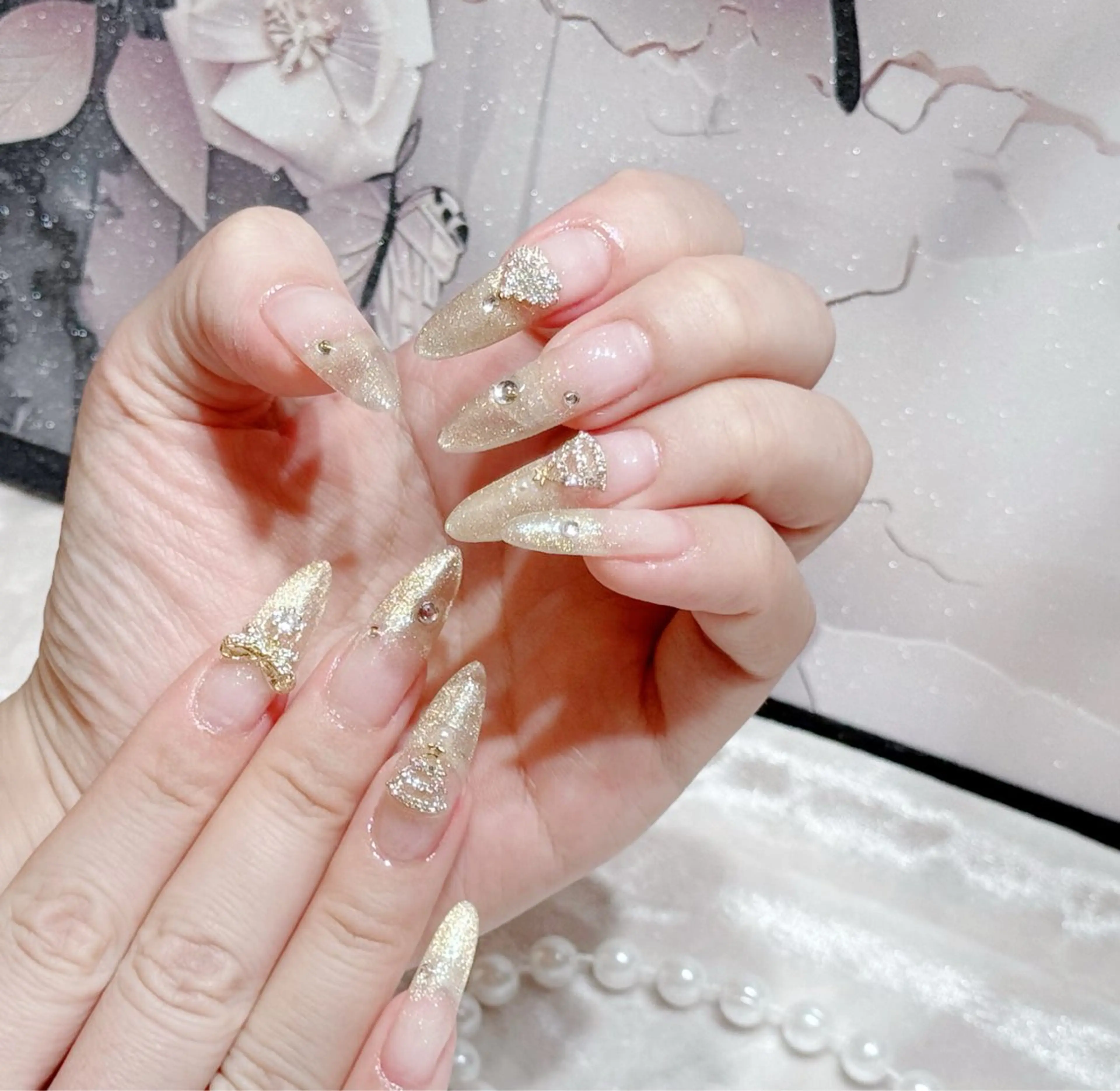 ネイル アートネイル フットネイル ジェルネイル ハート マグネットネイル Babarla Nailのネイルデザイン