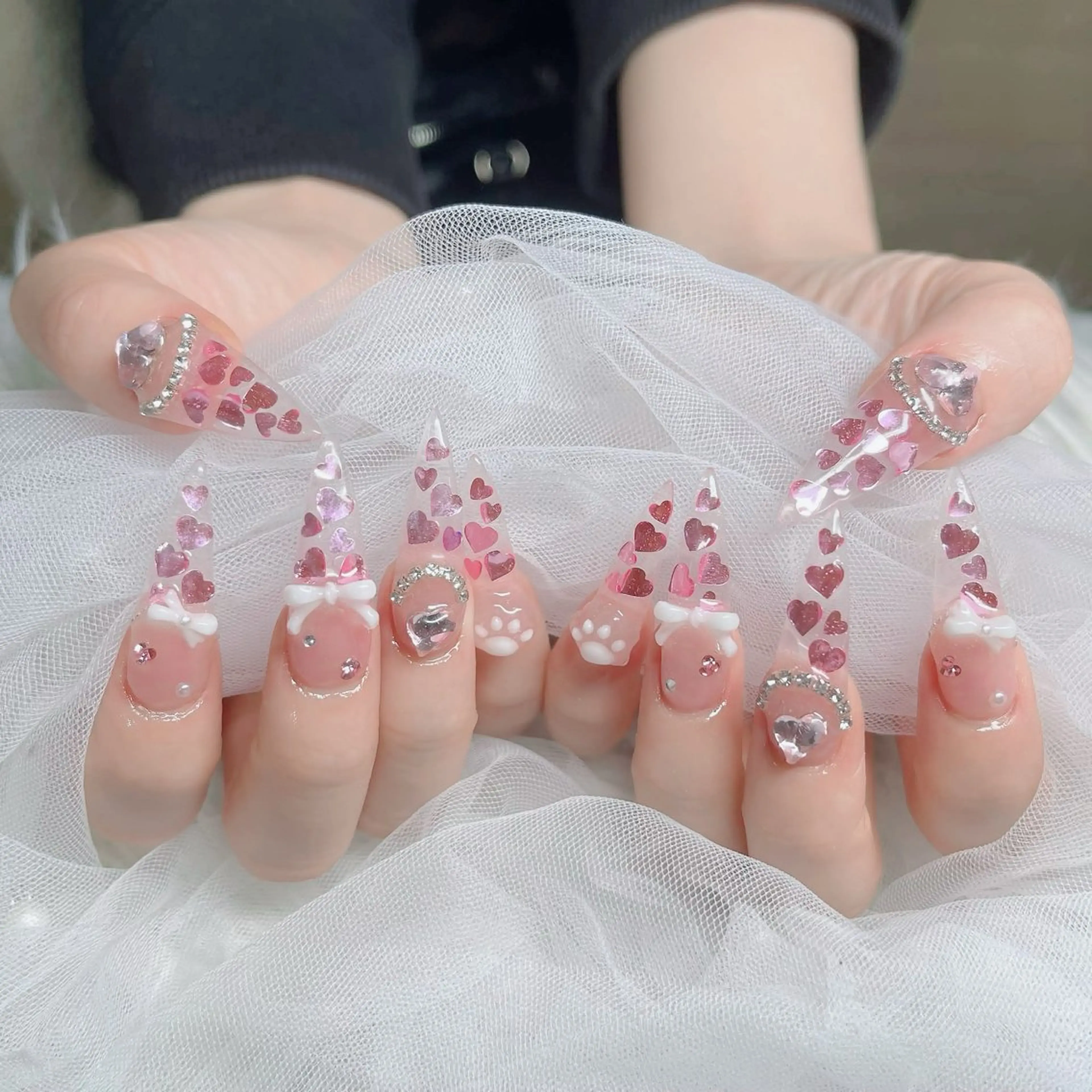 ネイル フットネイル フレンチネイル グラデーション 韓国ネイル ロングネイル ハンドネイル Hani Nail Salonのネイルデザイン