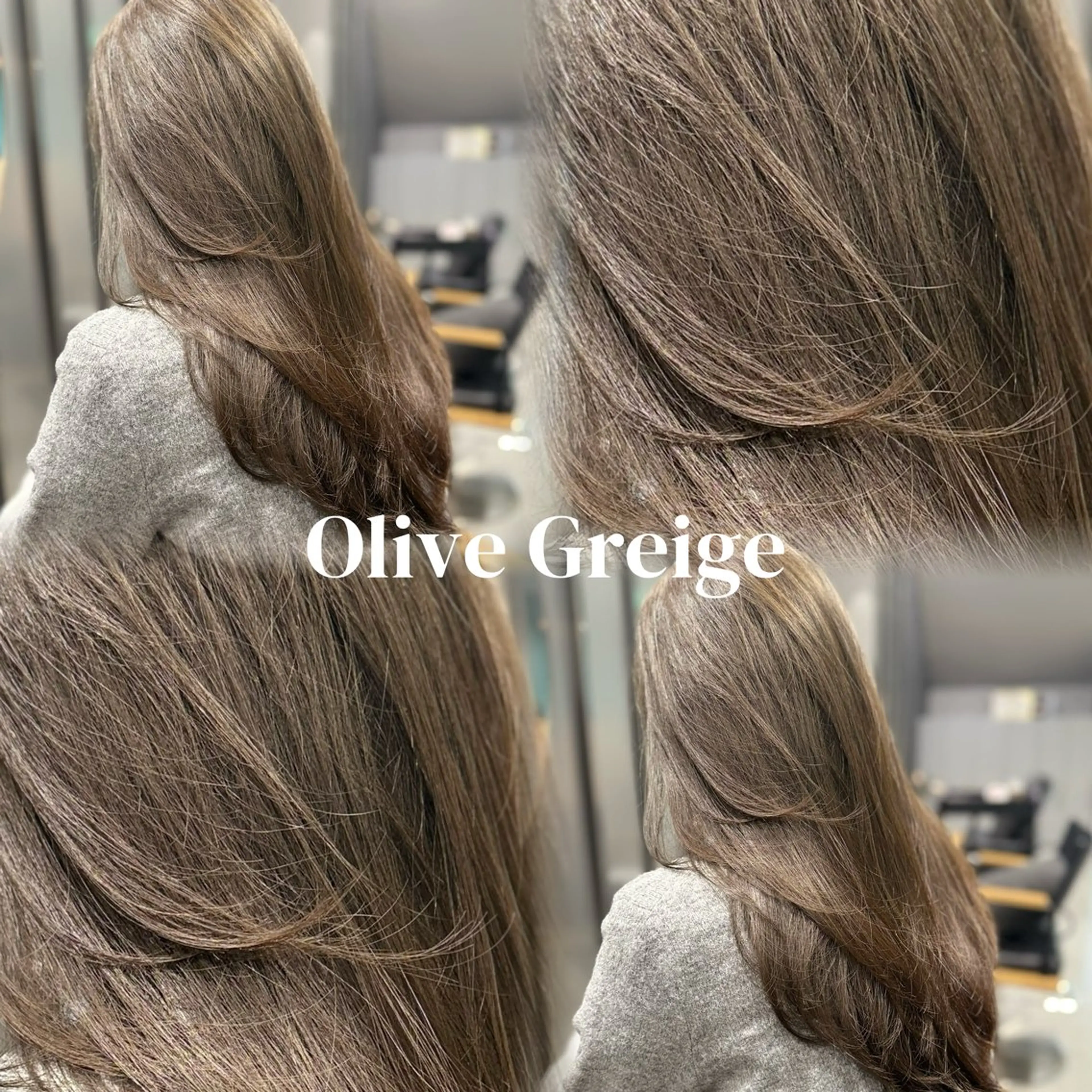 ロング カラー 透明感カラー ダブルカラー グレージュ オリーブグレージュ オリーブグレー カット ヘアカラー トリートメント urara/ショート /透明感カラーのヘアスタイル