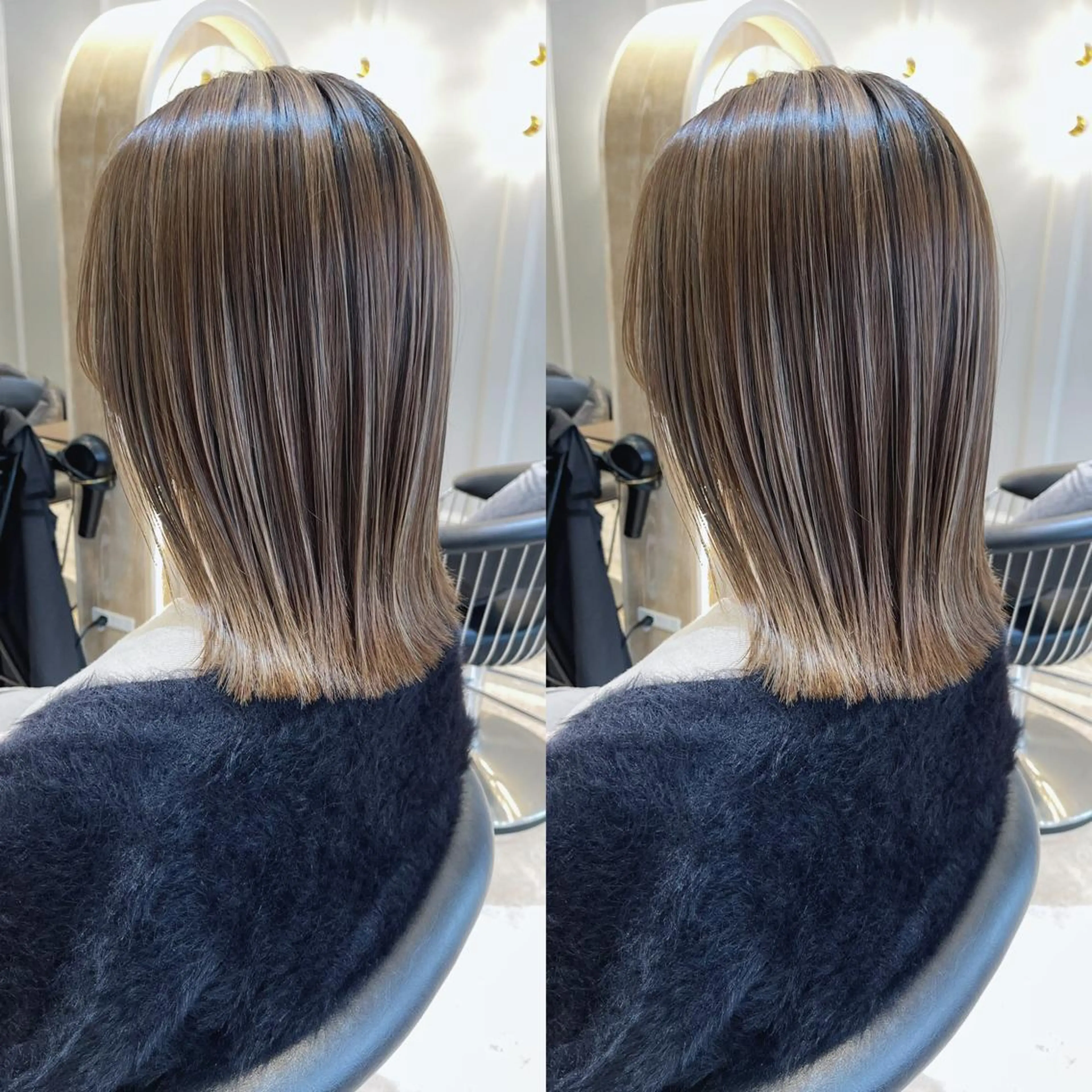 ミディアム カラー ハイライトカラー ハイライト 佐々木 裕一のヘアスタイル