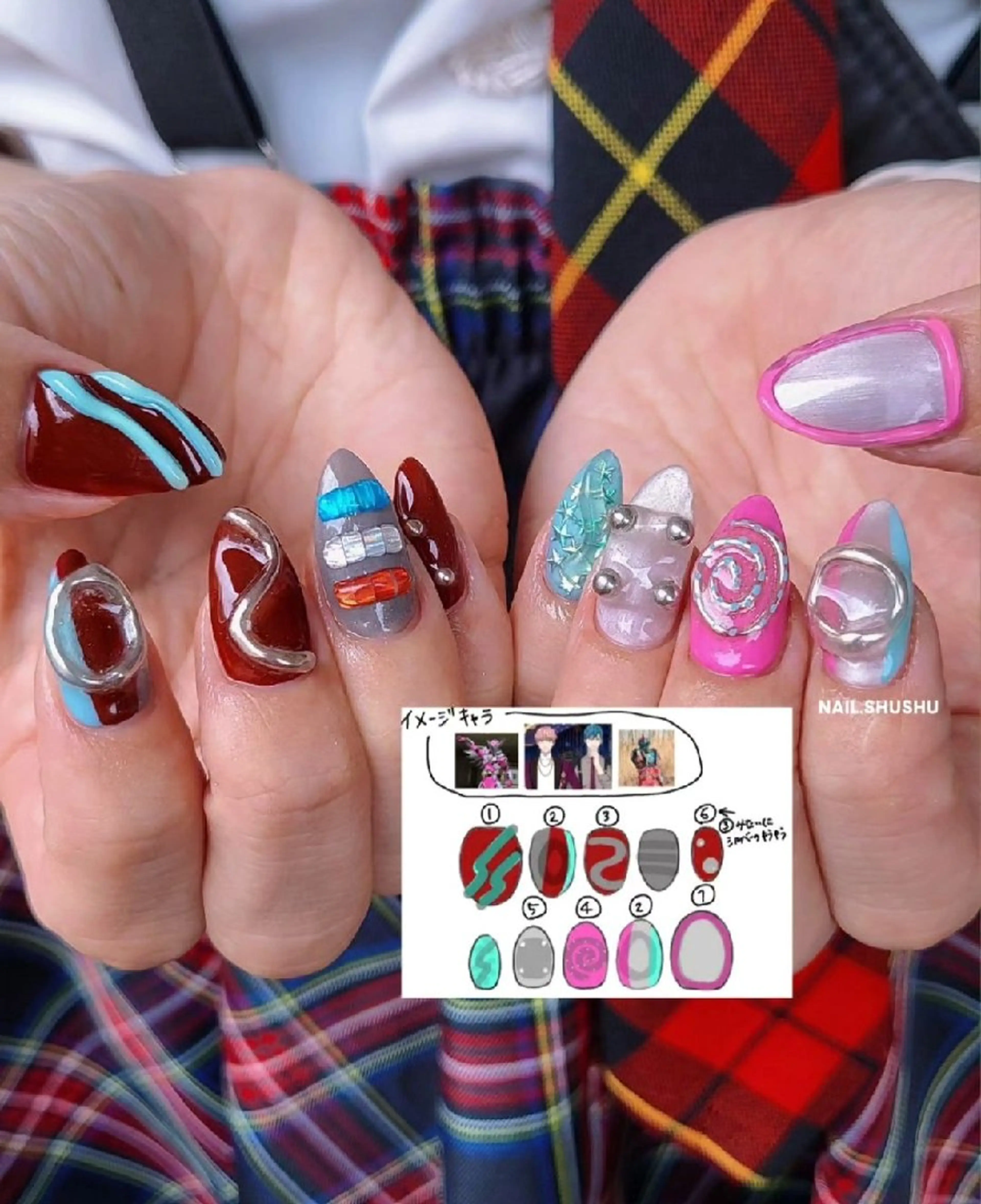 ネイル 3dパーツ/流行り 👧shushu❤️のネイルデザイン