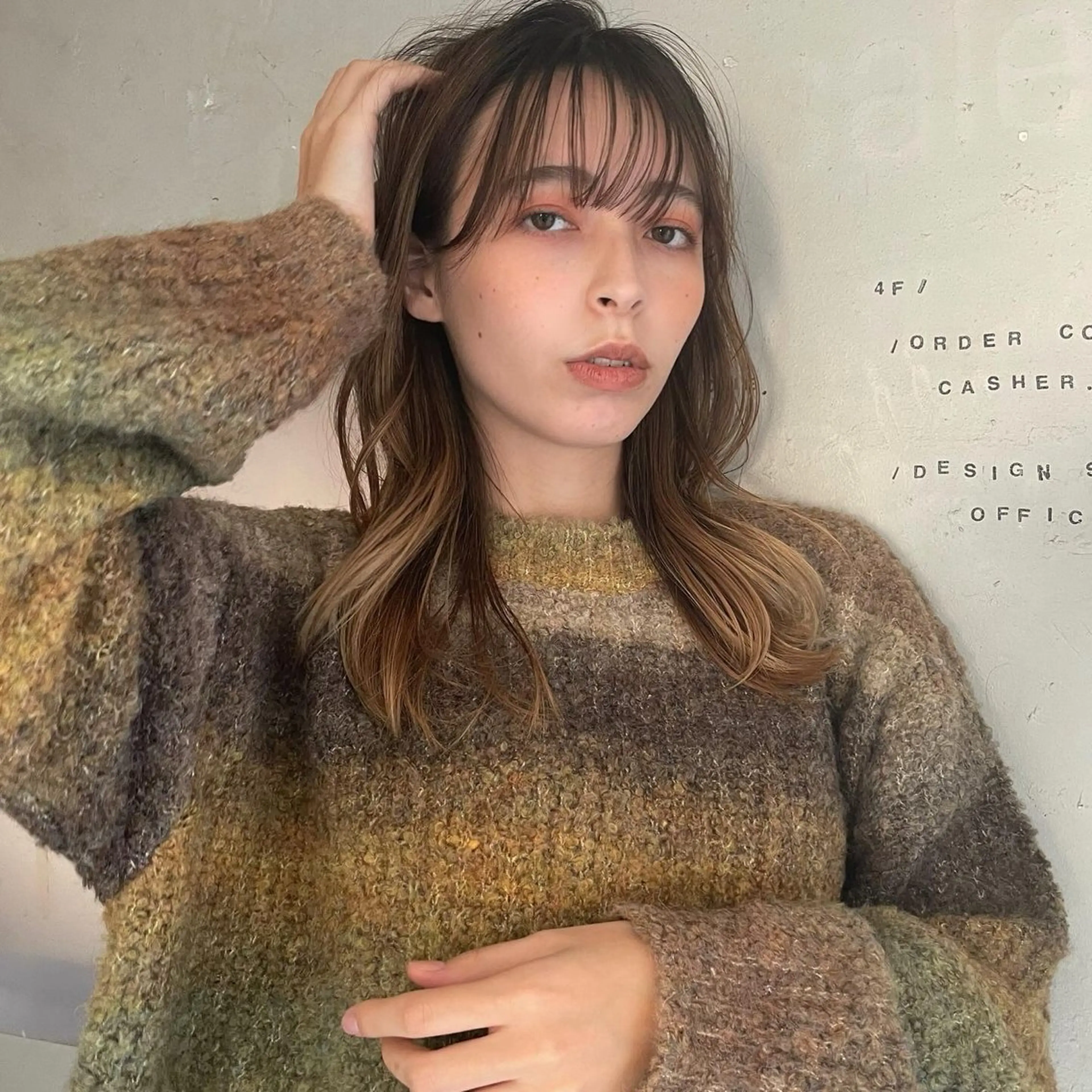 ミディアム カラー バレイヤージュ ベージュカラー ハイライトカラー ハイライト レイヤーカット ナガミネアリサ/ 学芸大学/海外ヘアのヘアスタイル