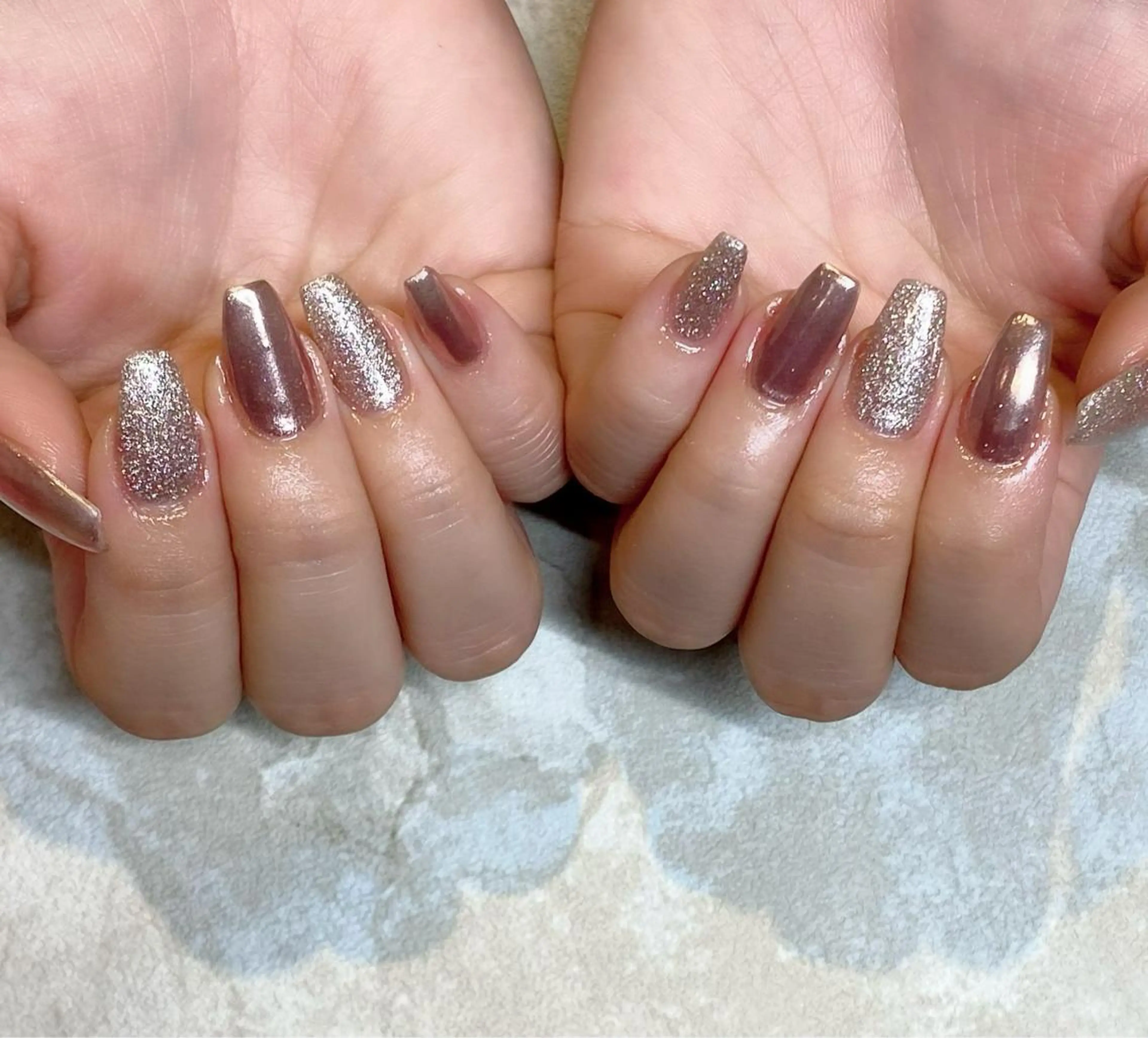 ネイル フラッシュネイル ミラーネイル Lino+ ネイル&よもぎ蒸しのネイルデザイン