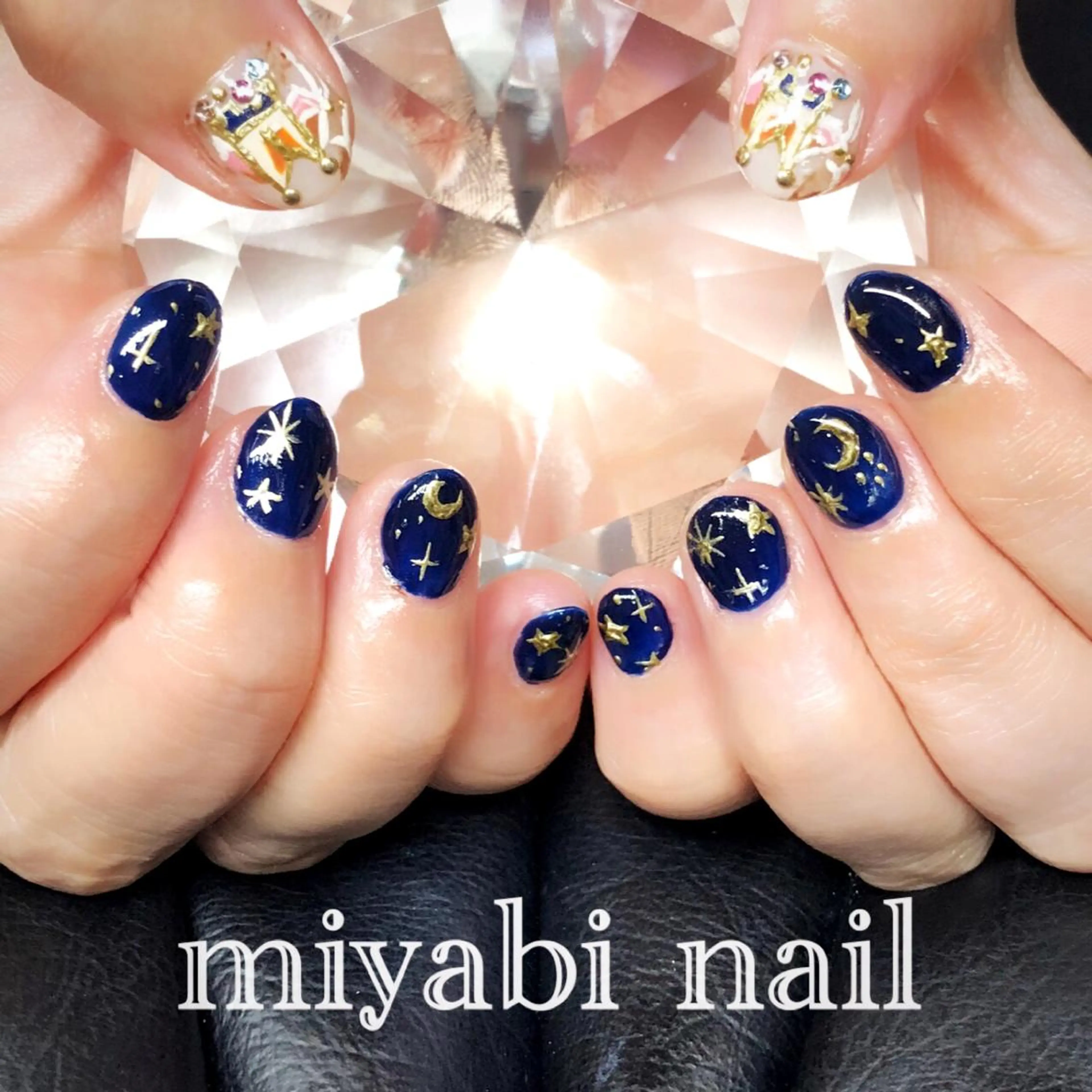 ネイル アートネイル ブルー 持ち込み ぷっくりネイル ショートネイル ハンドネイル miyabi nail 桂川駅近くのネイルデザイン