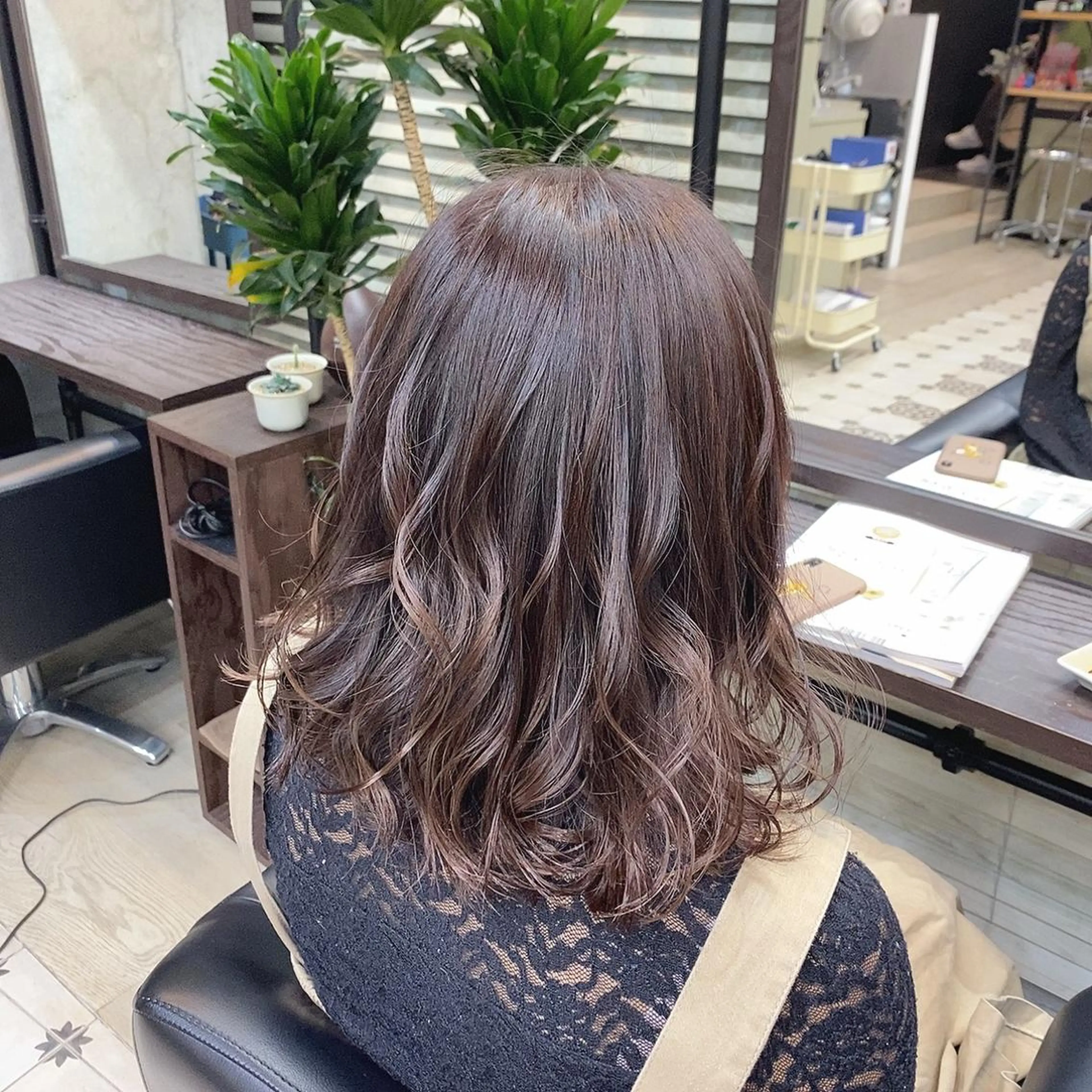 セミロング カラー ベージュカラー 韓国ヘア☁️ mitsukiのヘアスタイル