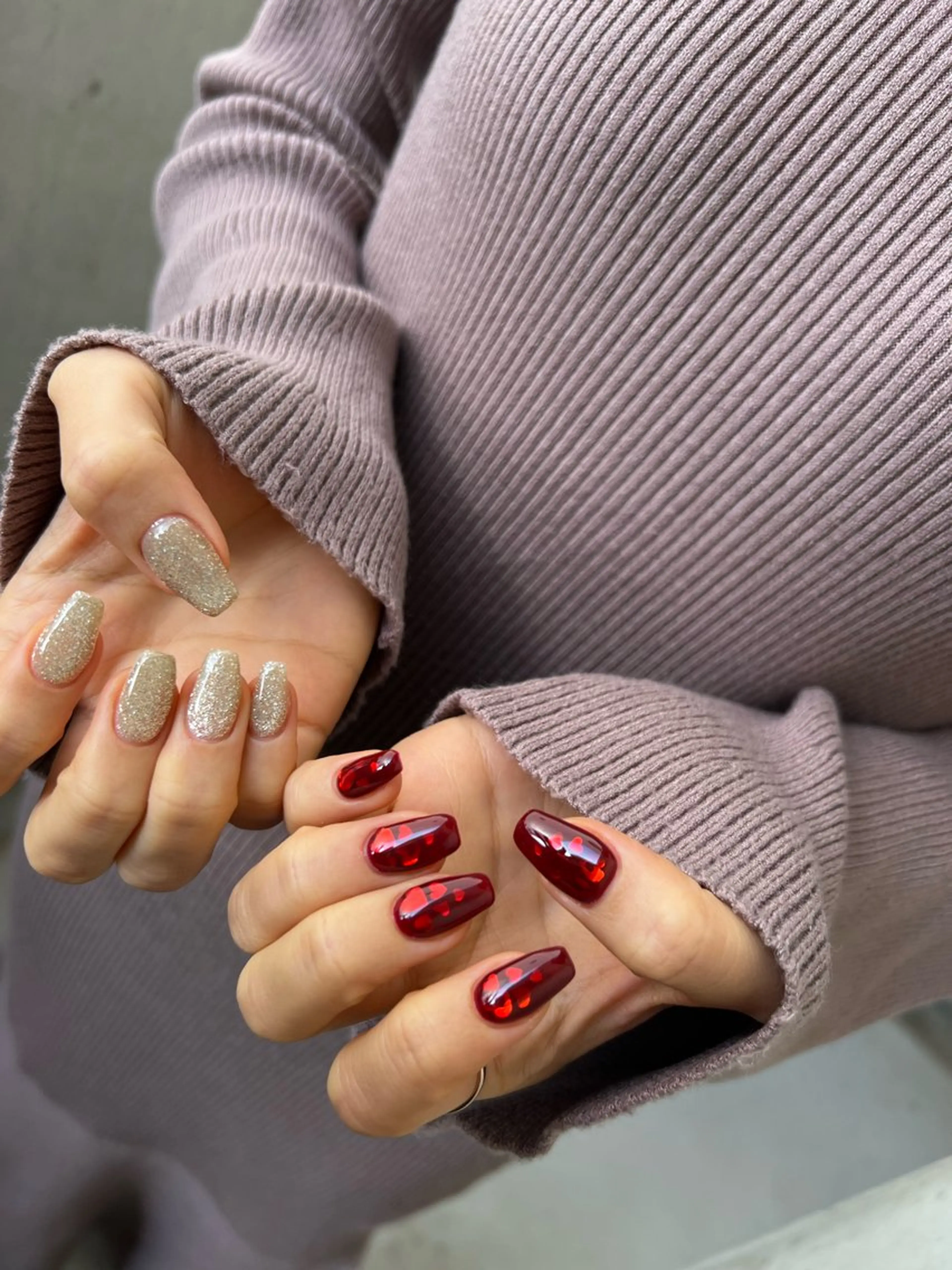 ネイル 持ち込み バレンタイン Charme. NOBUKOのネイルデザイン