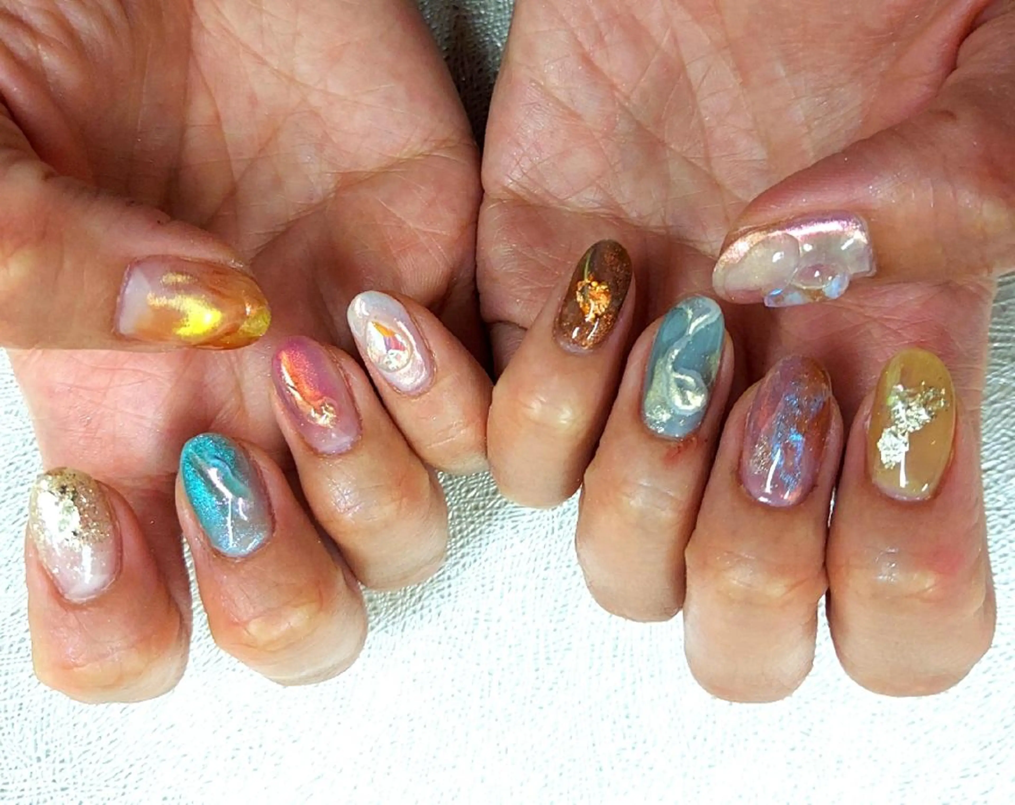 ネイル アートネイル ジェルネイル 持ち込み ニュアンスネイル パラジェル 河野ちえ (雑誌掲載サロン)のネイルデザイン