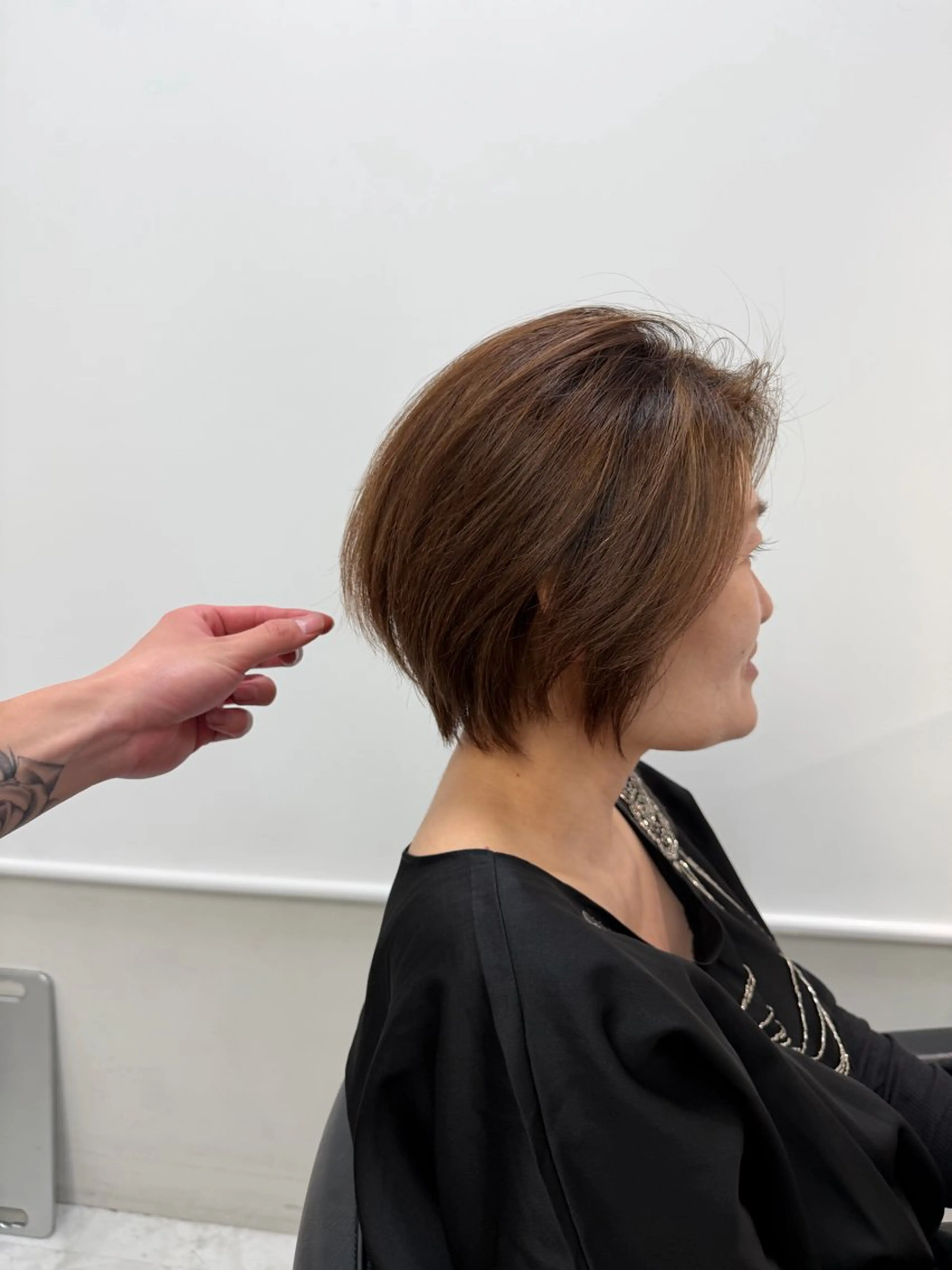 ショート ショートボブ ボブ ハイライト ショートヘア カット ヘアカラー トリートメント ヘアセット 渋谷/ボブ×髪質改善 輝来のヘアスタイル