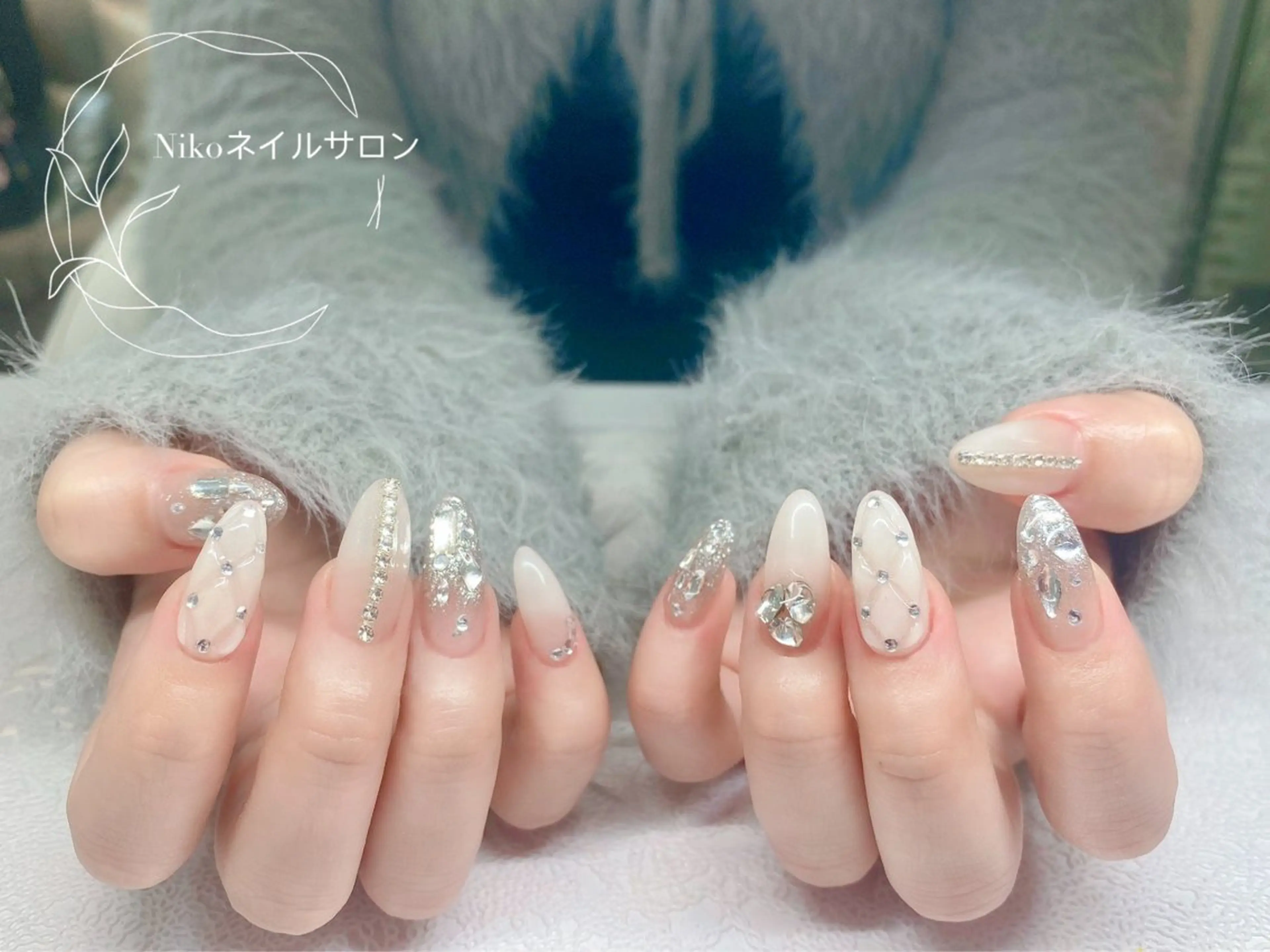 ネイル 長さ出し フットネイル ジェルネイル 韓国ネイル マグネットネイル Niko nailサロンのネイルデザイン