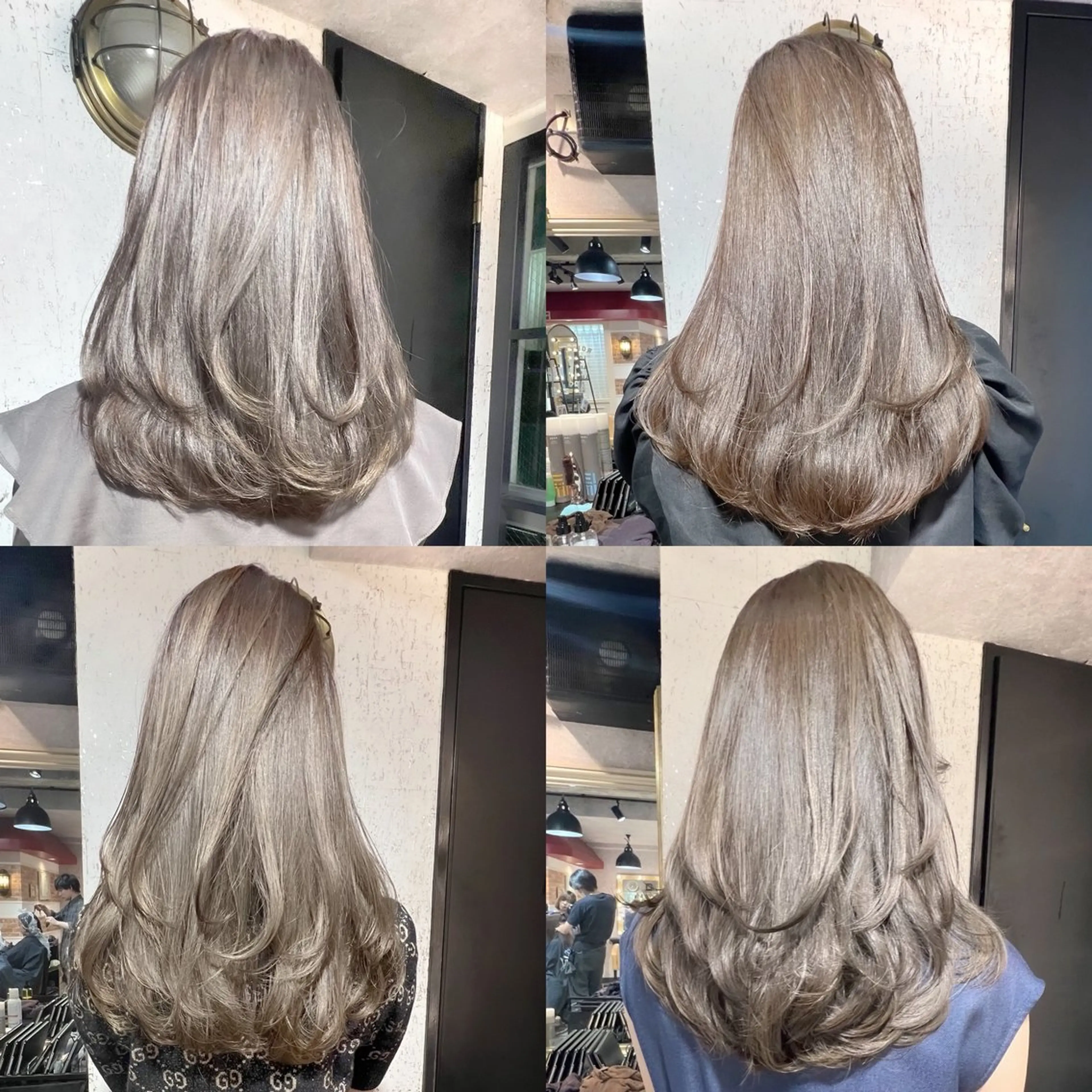 ミディアム カラー カット ヘアカラー トリートメント ブリーチなし/韓国風 /レイヤー/山口のヘアスタイル