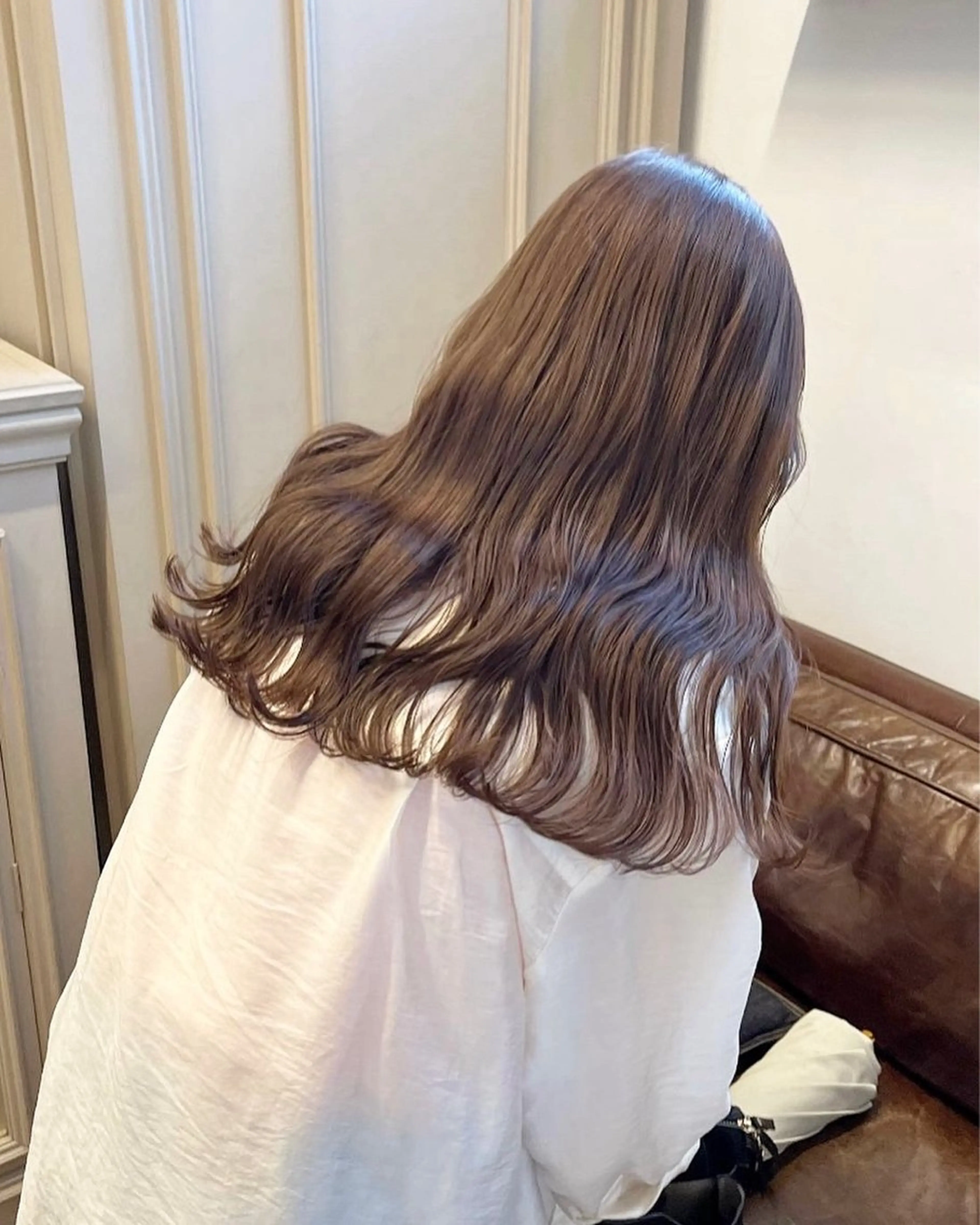 ミディアム カラー オリーブ/縮毛♡ Natsuno🩰のヘアスタイル