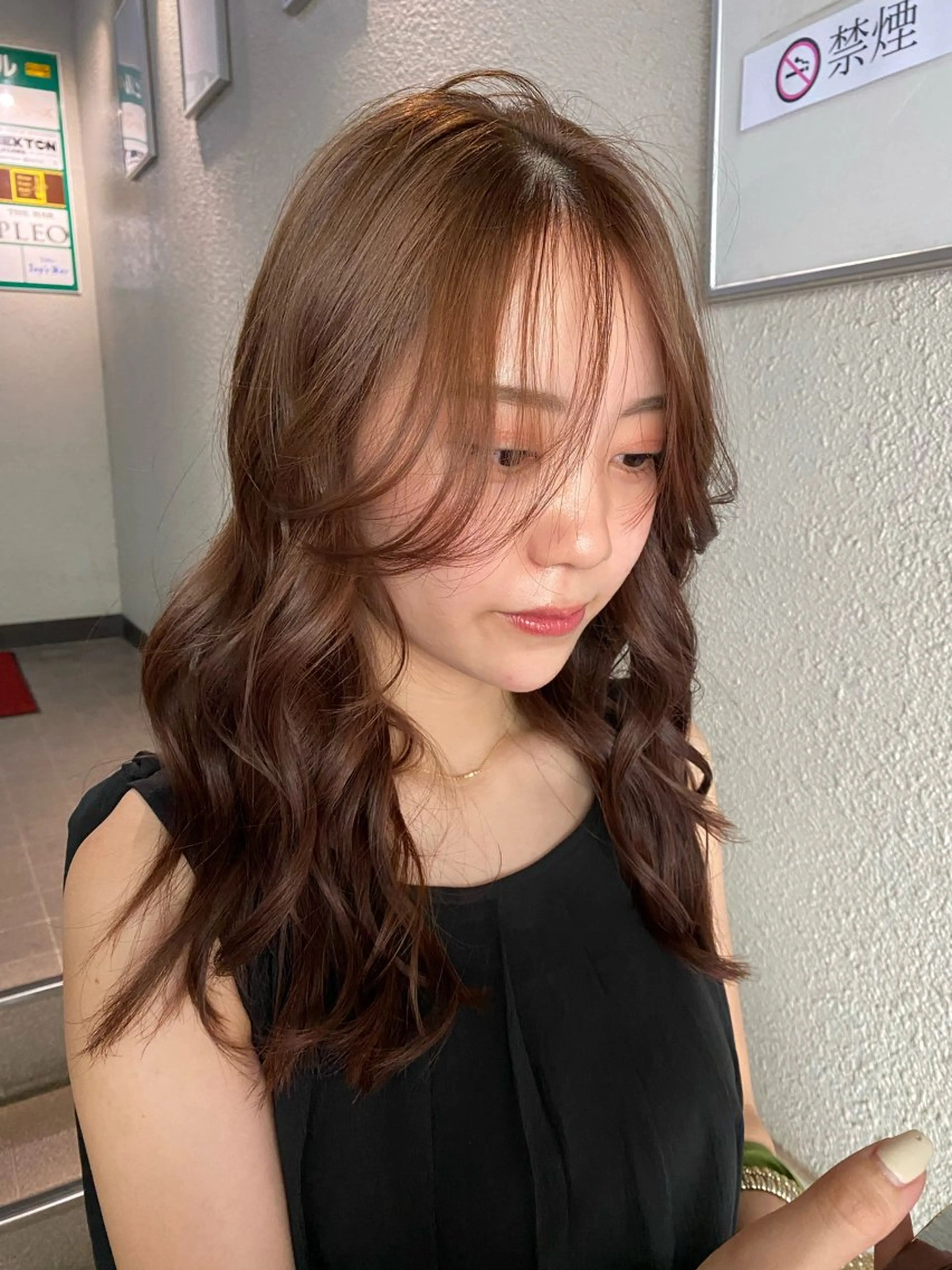 ロング カラー カット ヘアカラー ナチュラルヘア🫧 ナナミのヘアスタイル