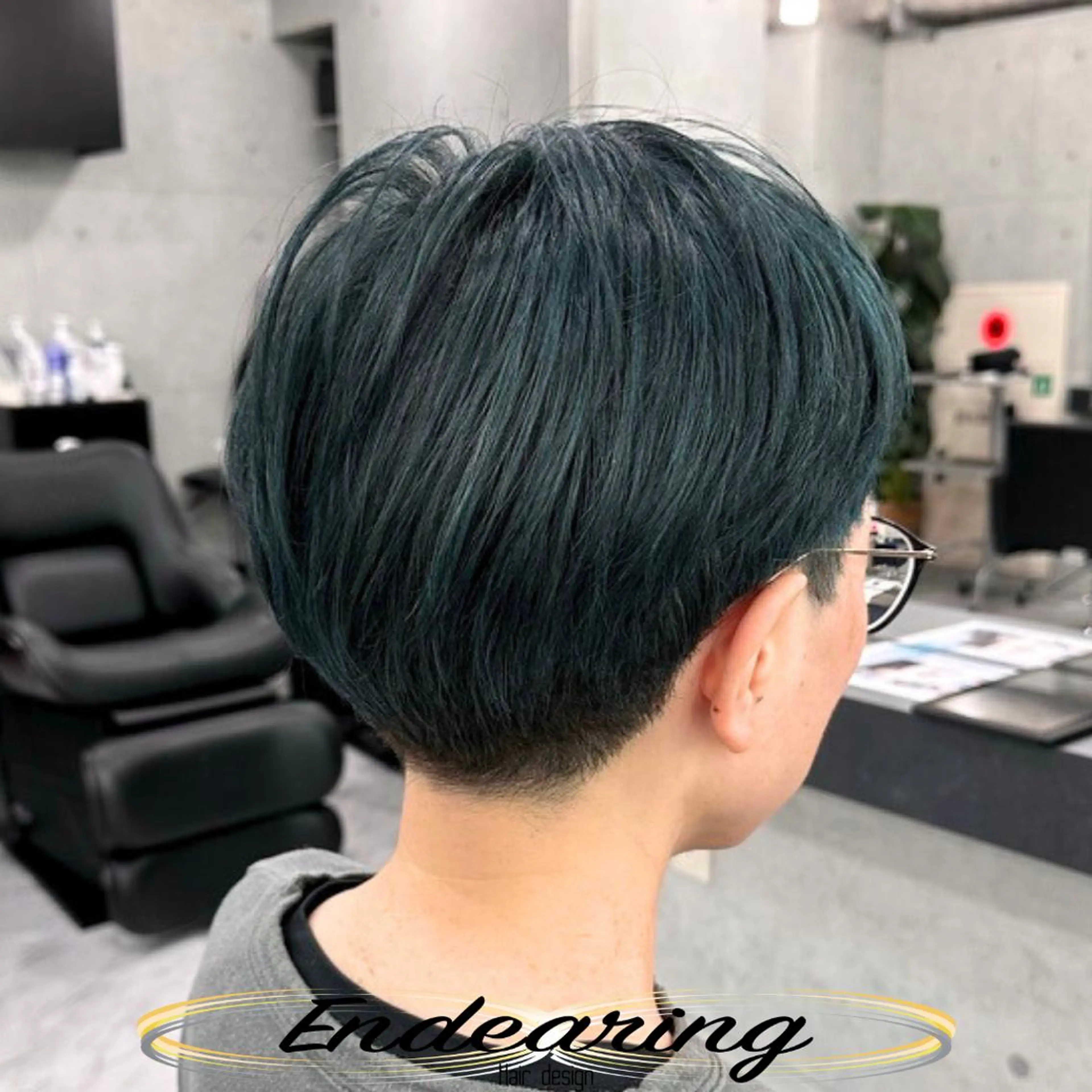 カラー 透明感カラー ダークグリーン ハイライトカラー カット ヘアカラー Endearing 銀座/YOKOのヘアスタイル