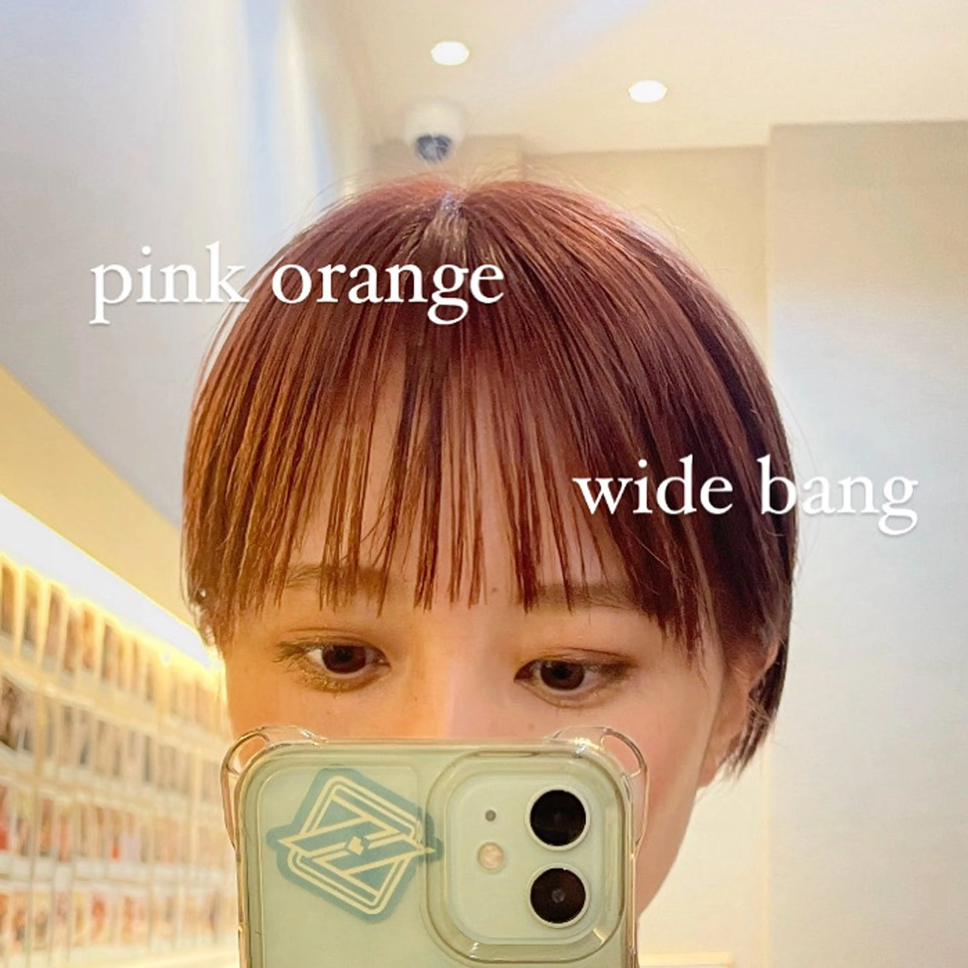 ショート カラー ブリーチ オレンジ ピンクカラー 顔まわり🥨レイヤー /透明感/水口舞奈のヘアスタイル
