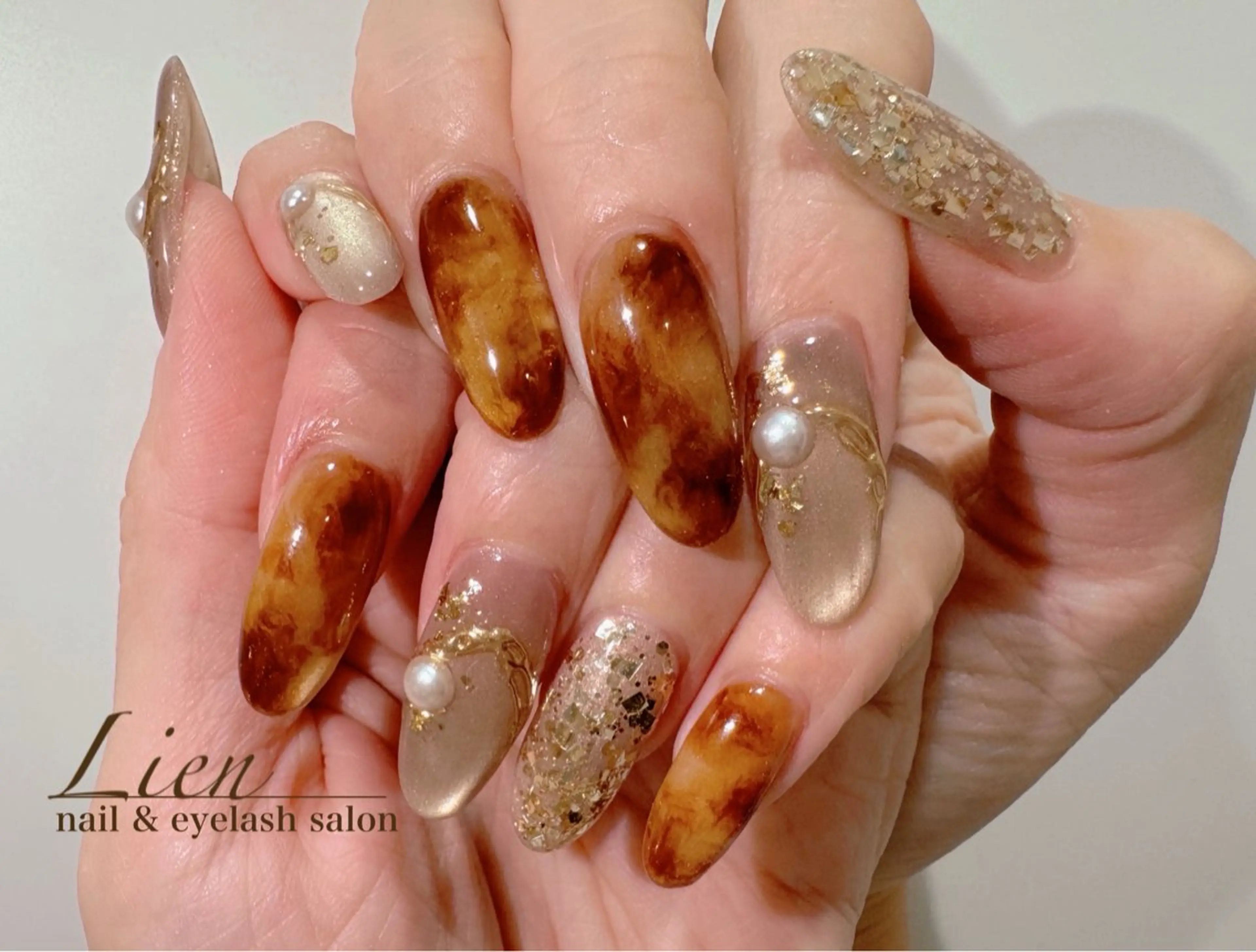 ネイル 長さ出し フットネイル フレンチネイル ジェルネイル ガラスフレンチ ハンドネイル Lien（リアン） 銀座駅6分のネイルデザイン