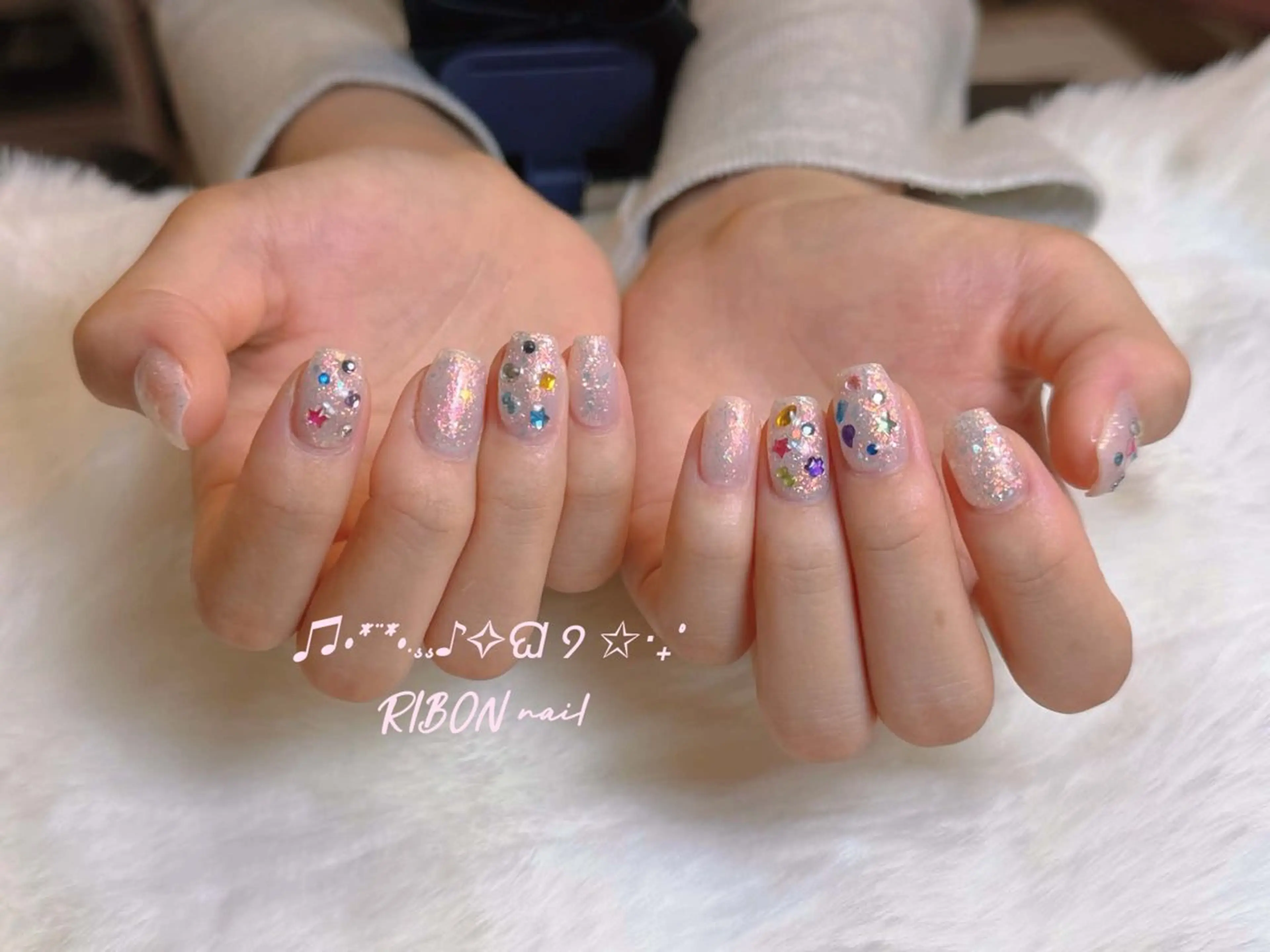 ネイル チークネイル 長さ出し フレンチネイル ジェルネイル グラデーション ハンドネイル RIBON nail 高田馬場のネイルデザイン