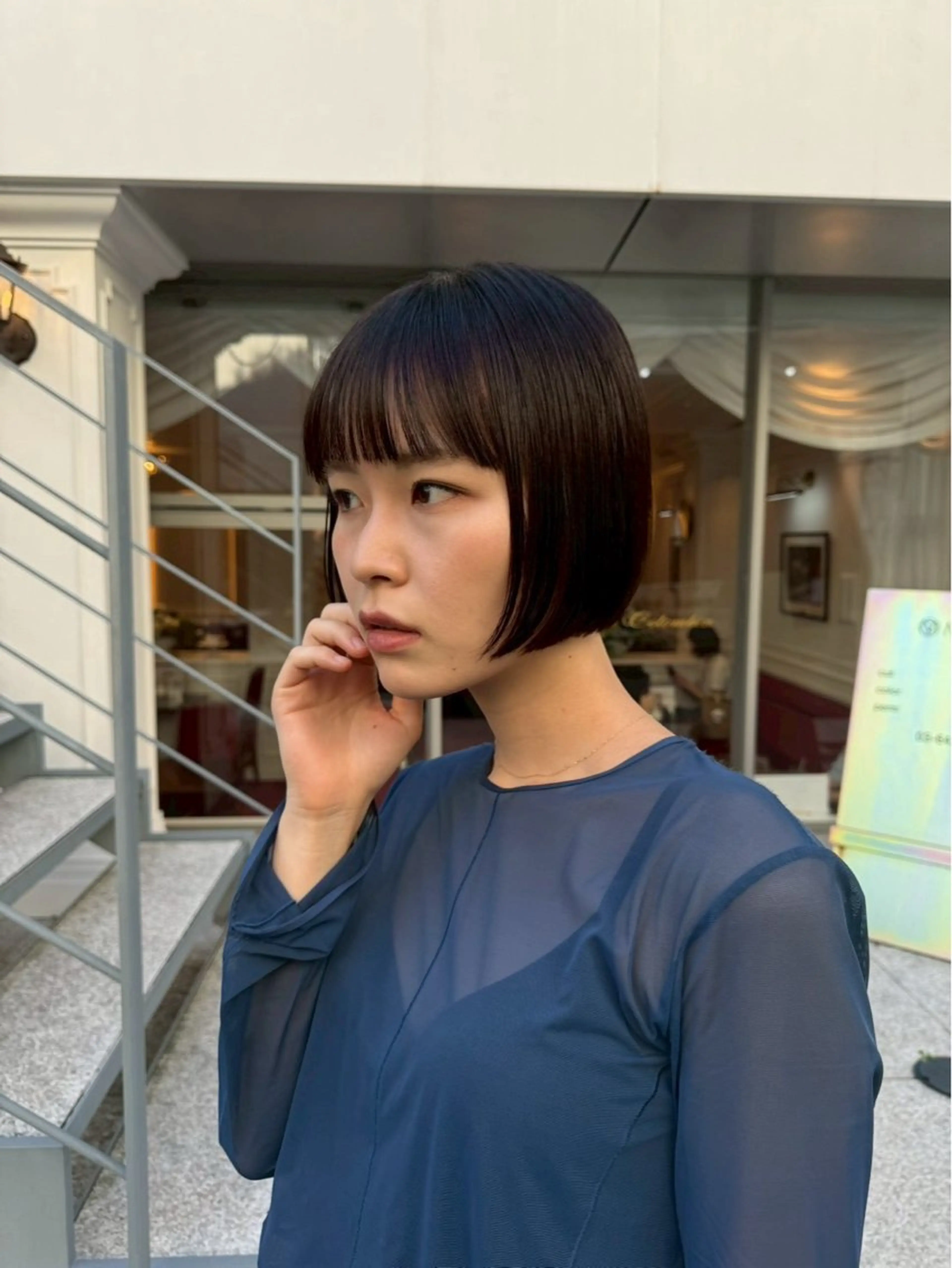 ショート ボブ ハイライト/縮毛矯正 /🪽山本唯我のヘアスタイル