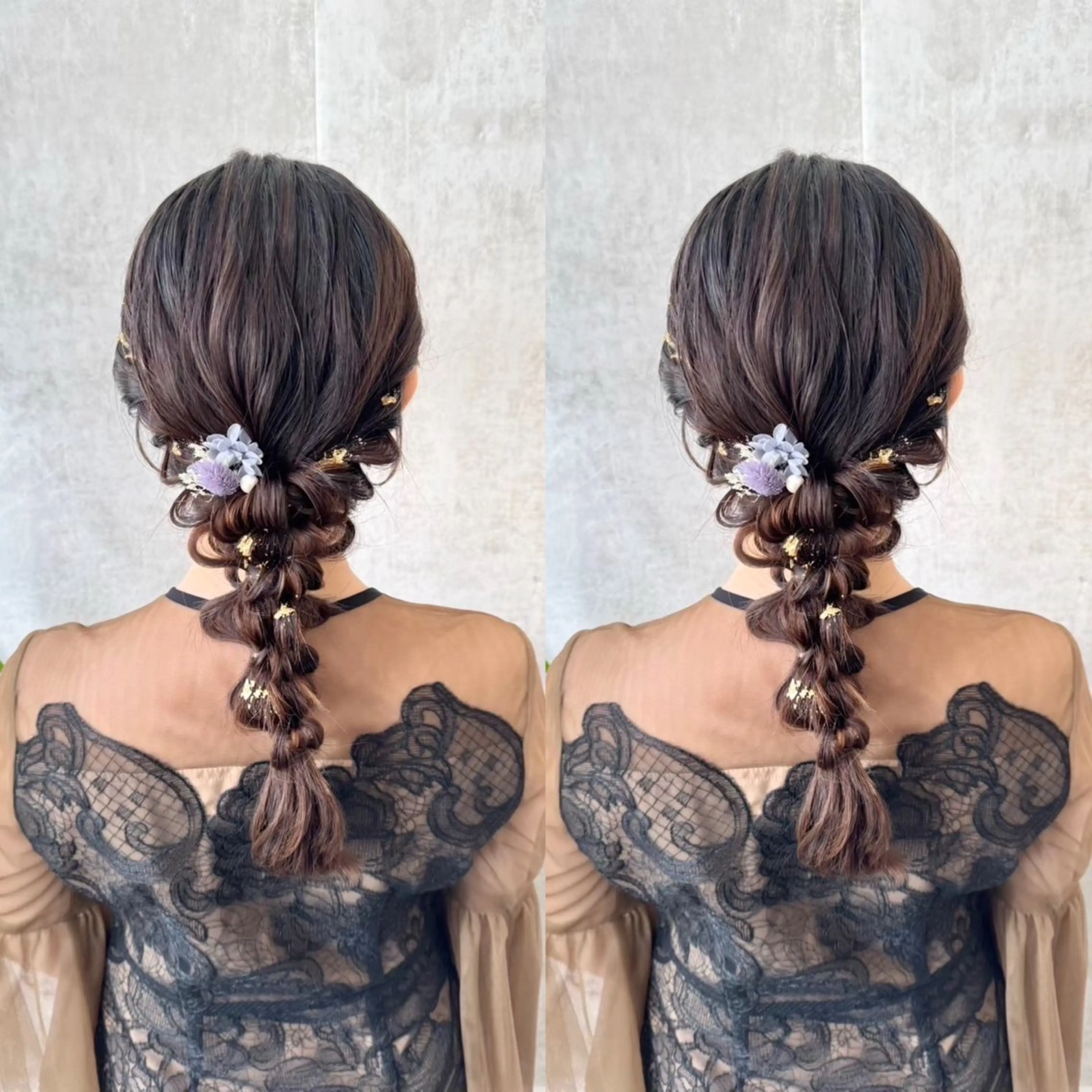 ロング ヘアアレンジ 結婚式・ブライダル ロング 羽エク指名No1✨️ シールエク🌙しぇるのヘアスタイル