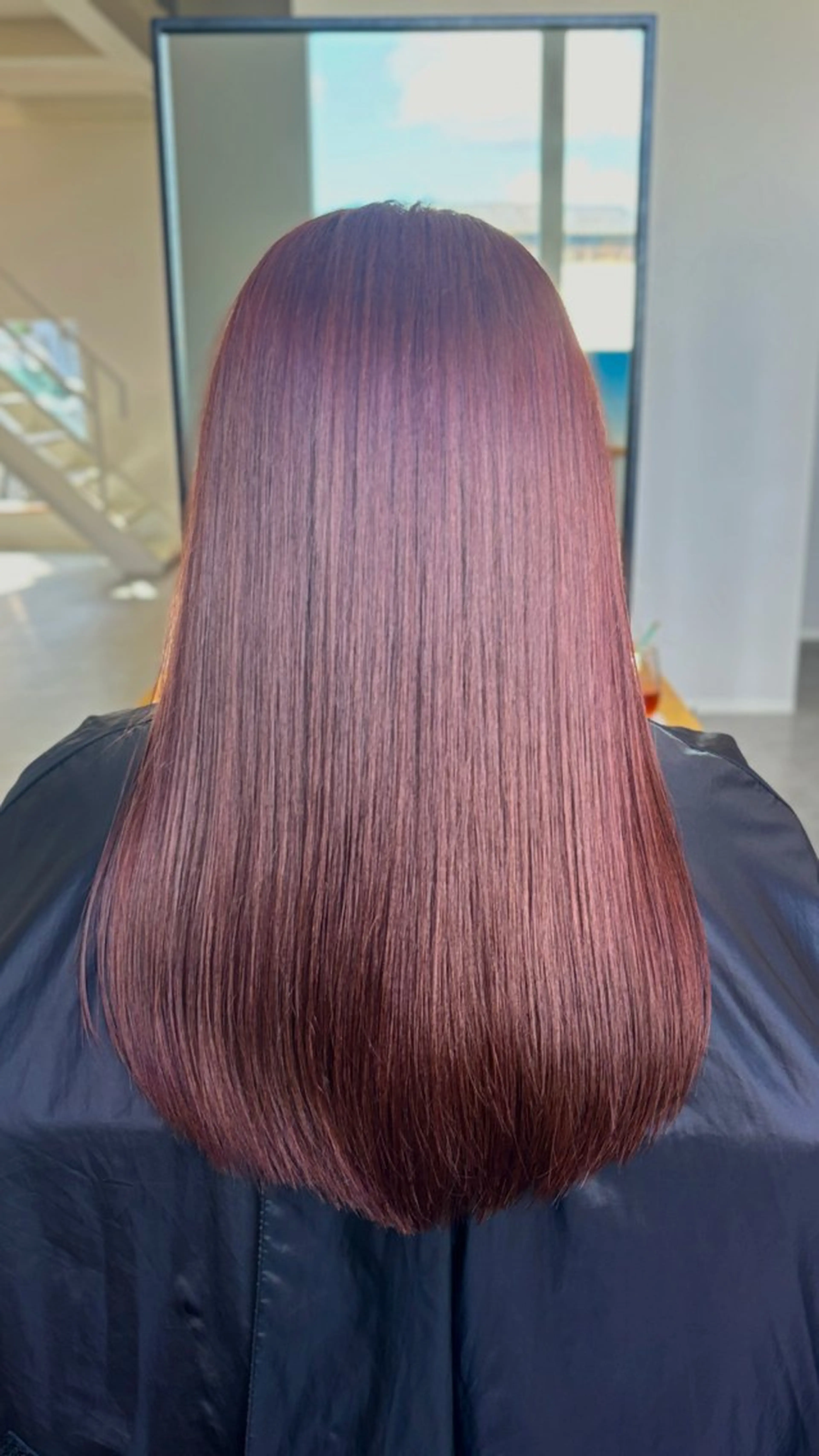 セミロング カラー ブラウンカラー ピンクカラー ピンクブラウン 松川優真 【髪質改善】のヘアスタイル