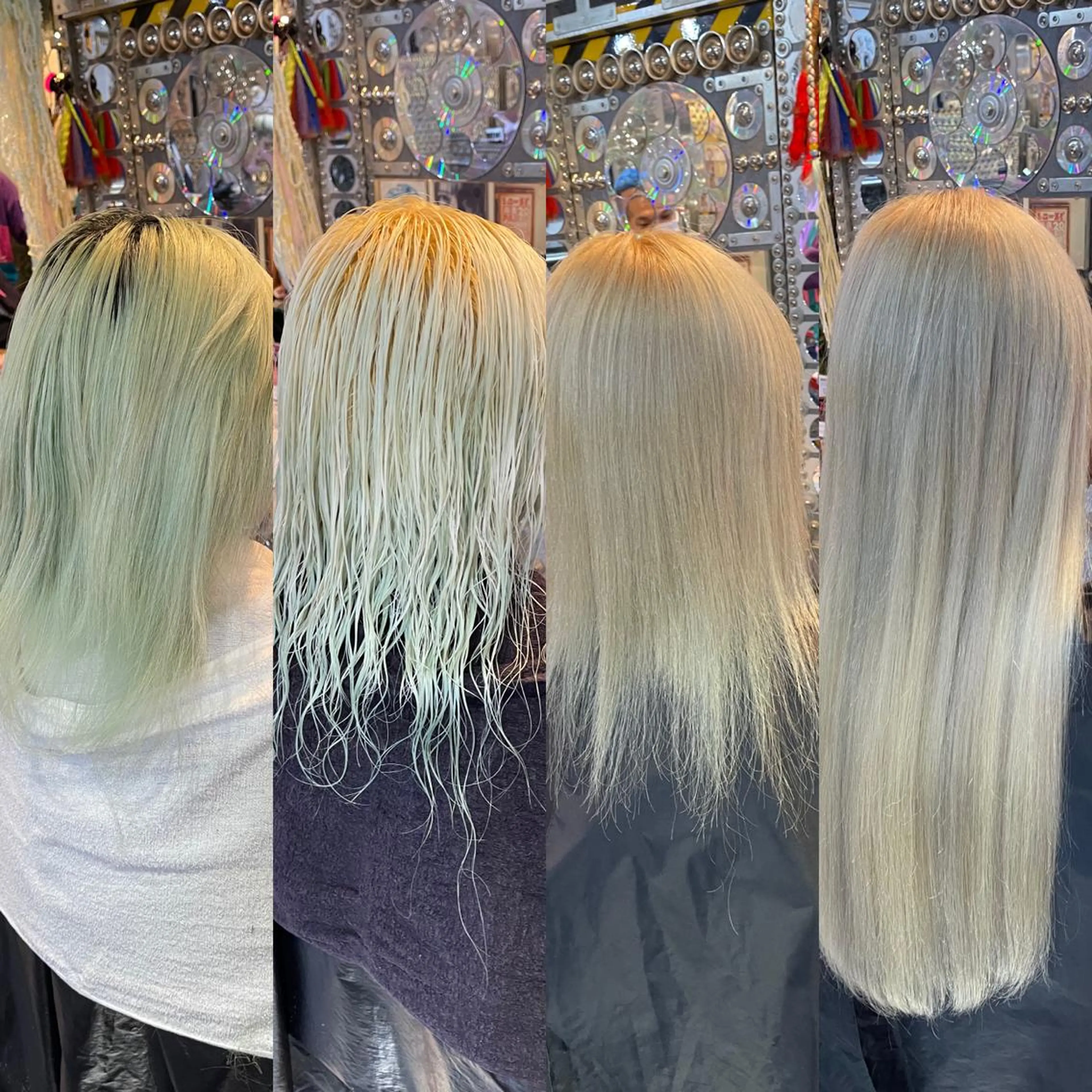 ミディアム カラー ヘアアレンジ 編み込みエクステ ブリーチ ケアブリーチ ハイトーンカラー エクステ 🌈派手髪エクステ ブレイズ🌈ひろとのヘアスタイル