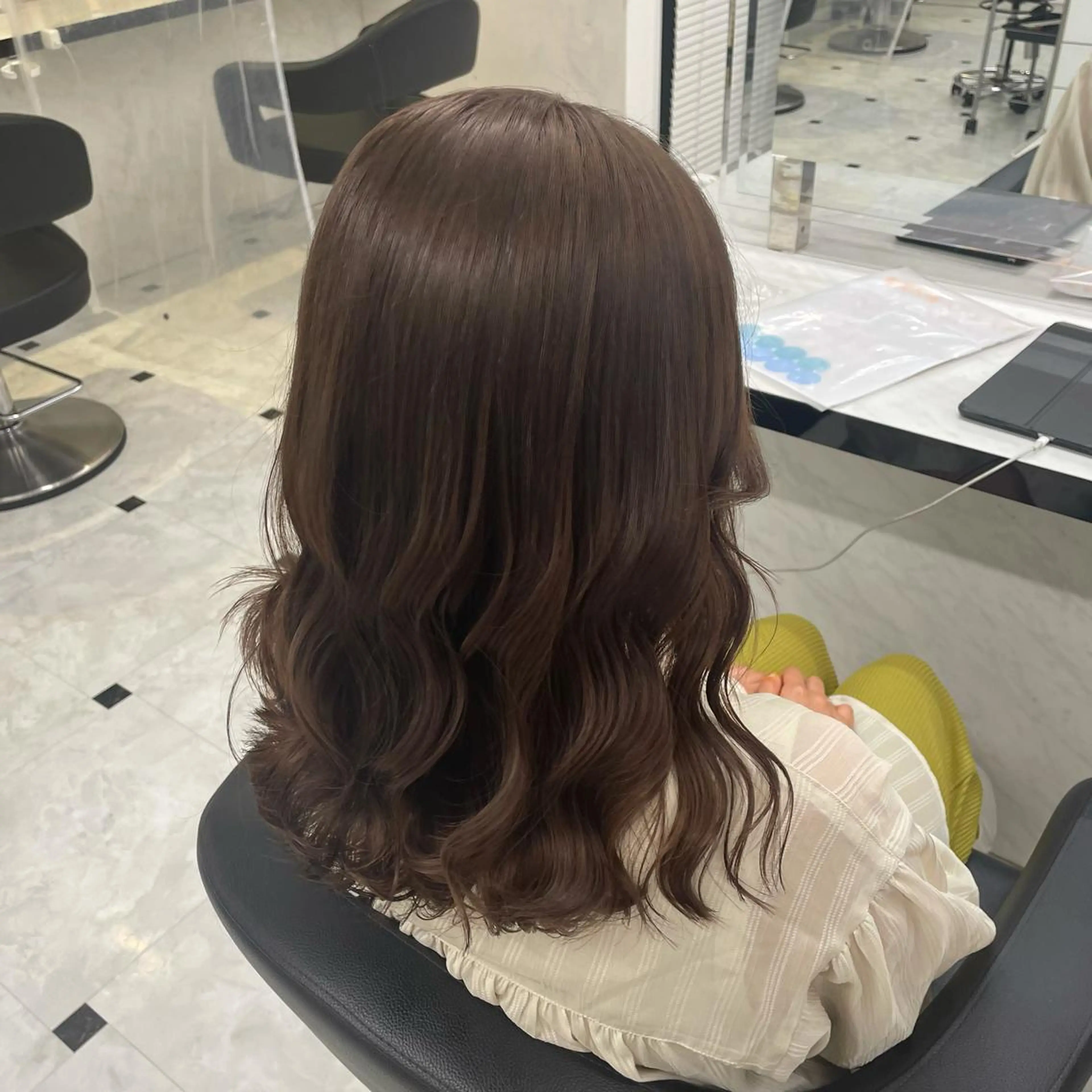 ロング ヘアカラー トリートメント ヘアセット ピンク・ベージュ🩰 カラー🫧とらのヘアスタイル