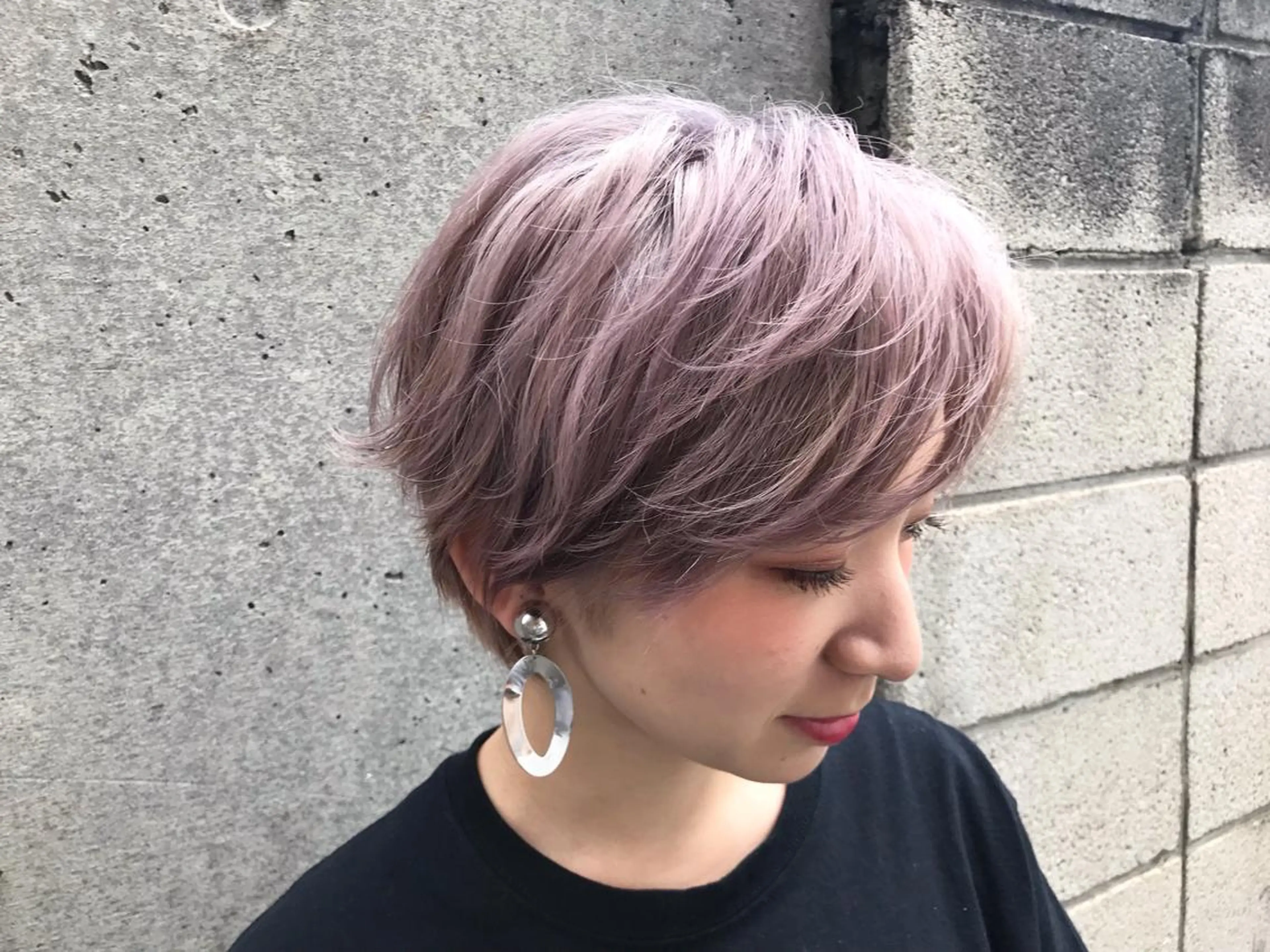 ショート カラー ブリーチ ハイライトカラー ハイトーンカラー ピンクカラー ハイライト PALAN所属・ボブ　ショート 特化 迫田紘史のヘアスタイル