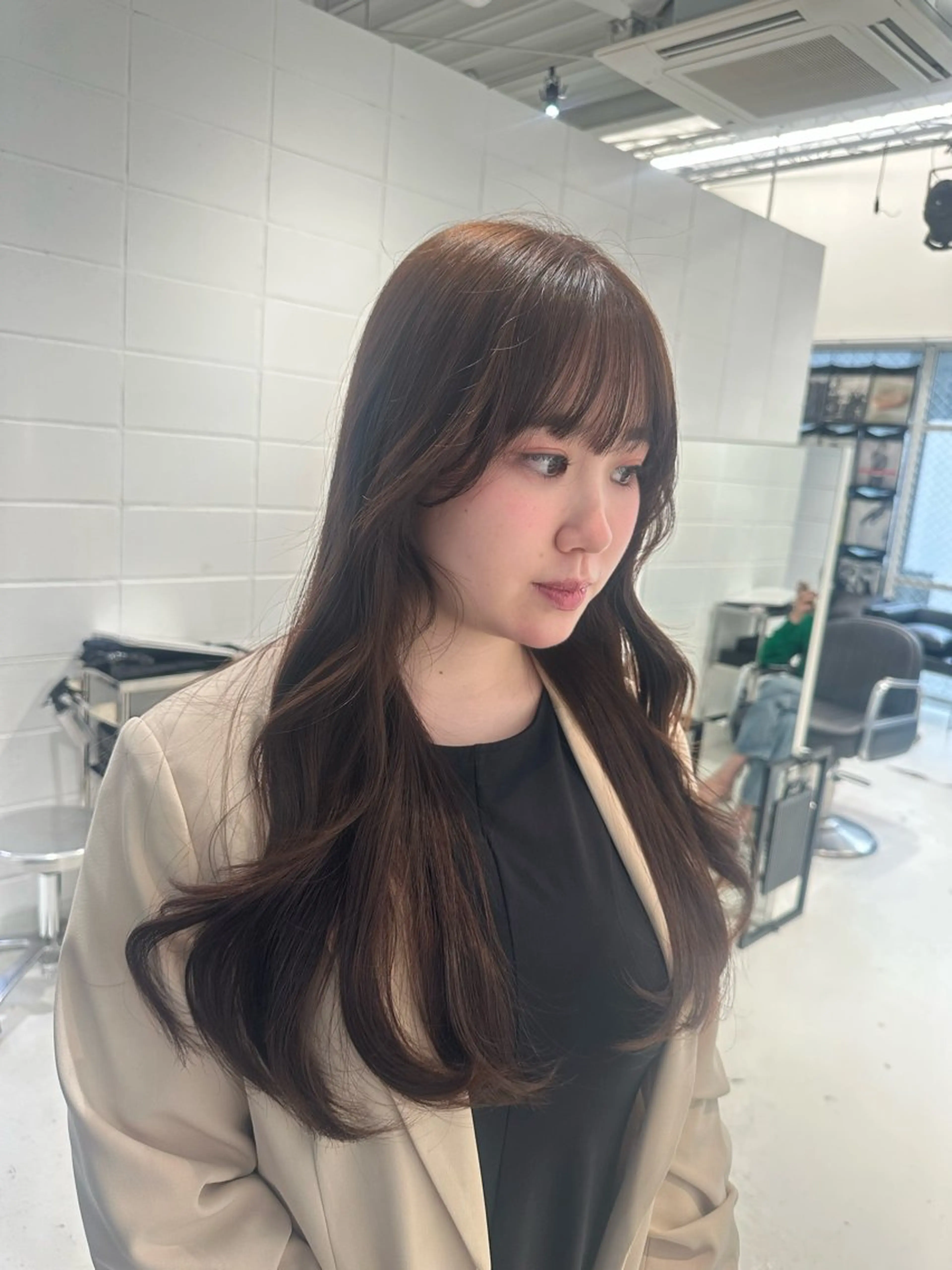 ロング カラー カット ヘアカラー トリートメント ヘアセット 🎀ミカ/レイヤー/ 韓国ヘア/原宿🎀のヘアスタイル