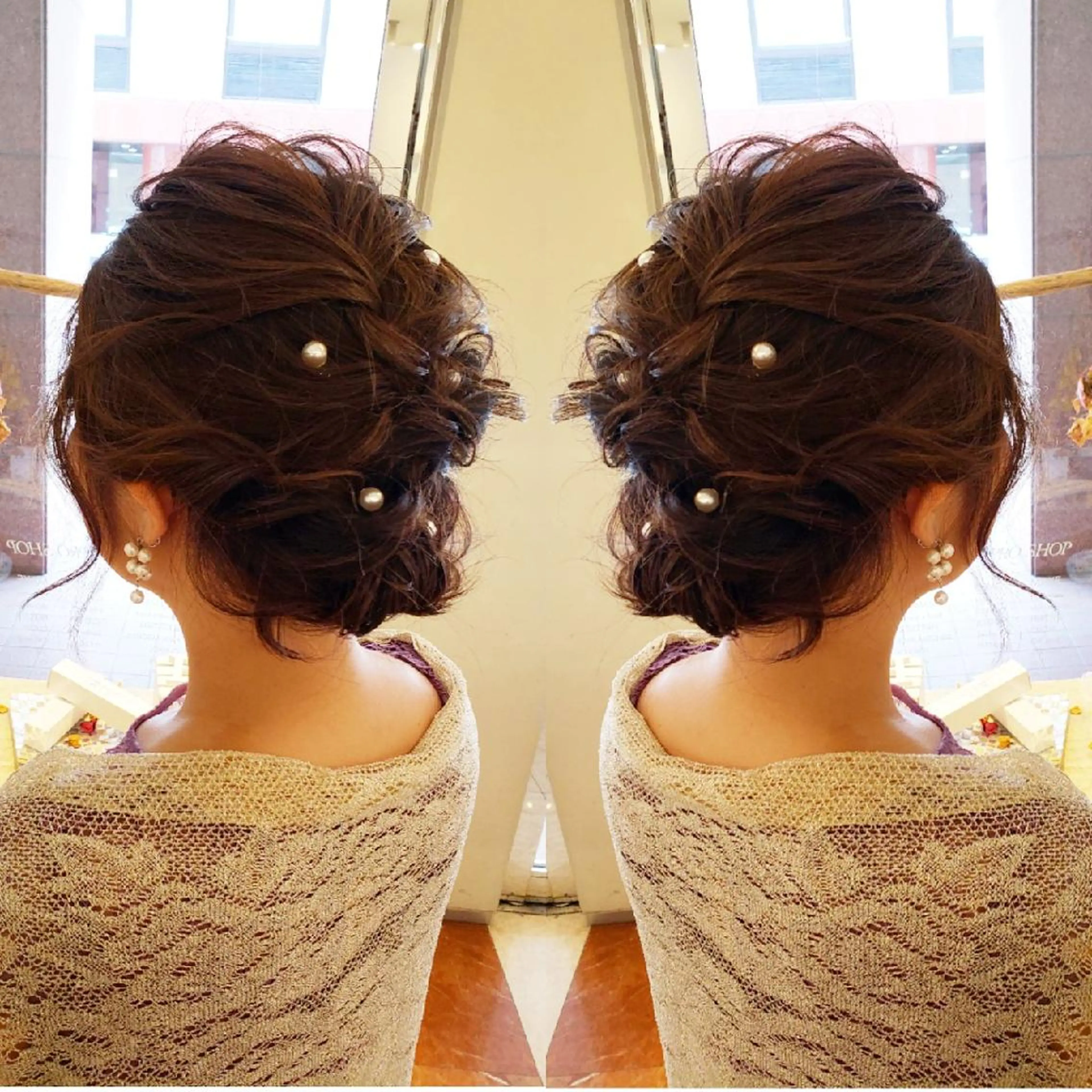 ショート ヘアアレンジ 美谷添（ミヤゾエ） まどか大人ヘアサロンのヘアスタイル