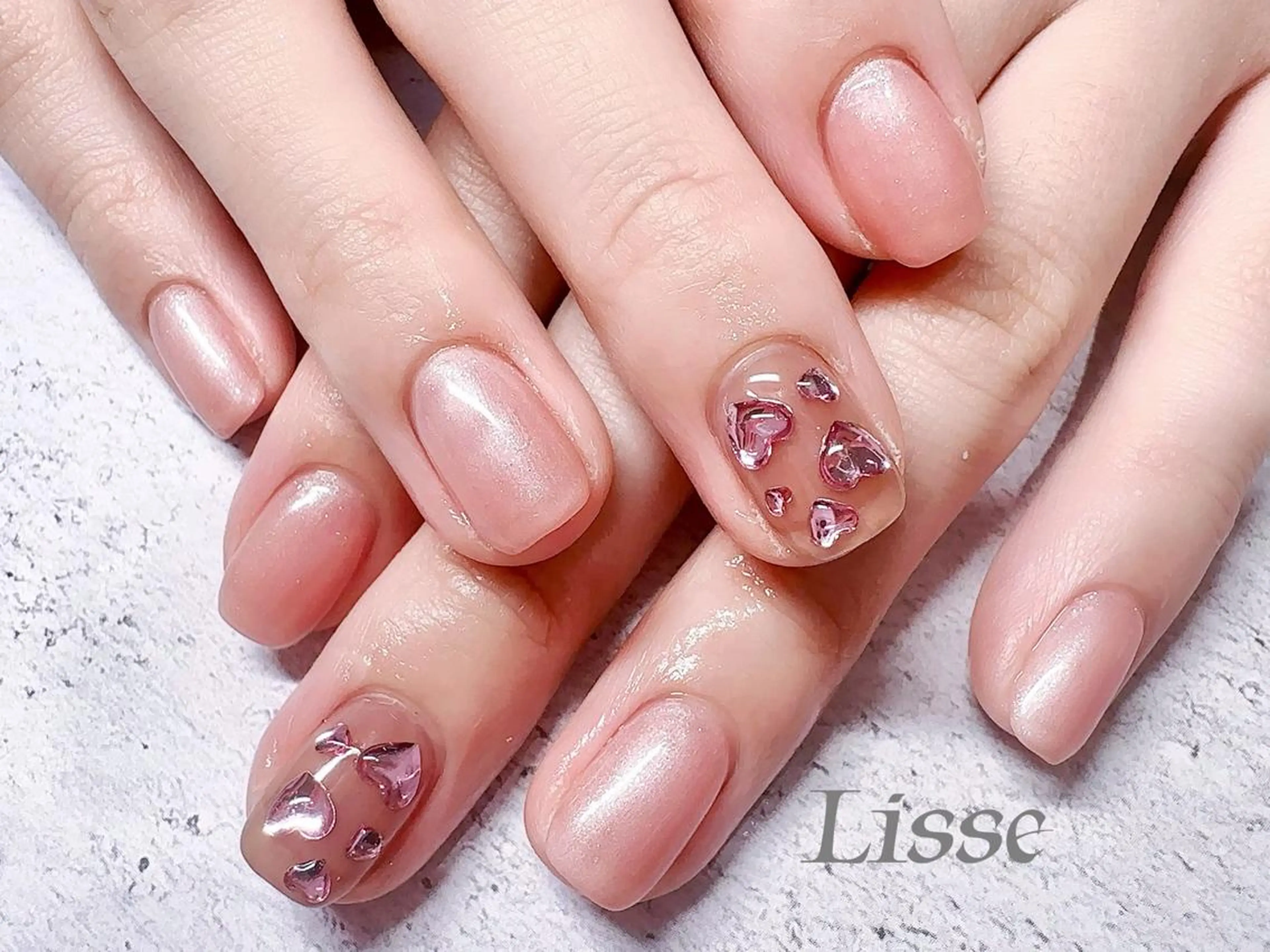 ネイル ハート シンプルネイル バレンタイン Lisse銀座 Nailのネイルデザイン
