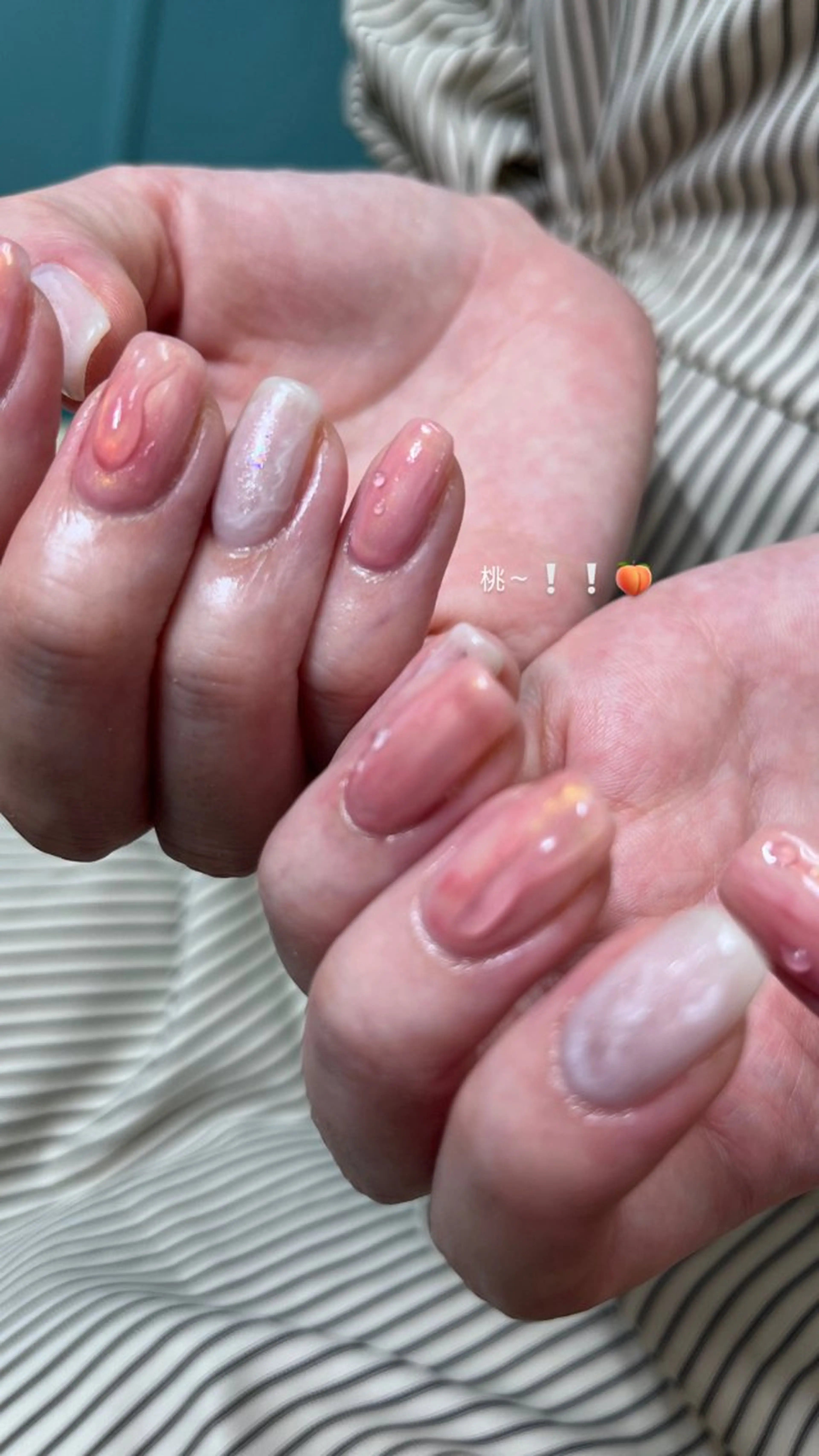 ネイル ニュアンスネイル ピンク 夏ネイル ハンドネイル niconail 🧣ayu 📍烏山のネイルデザイン