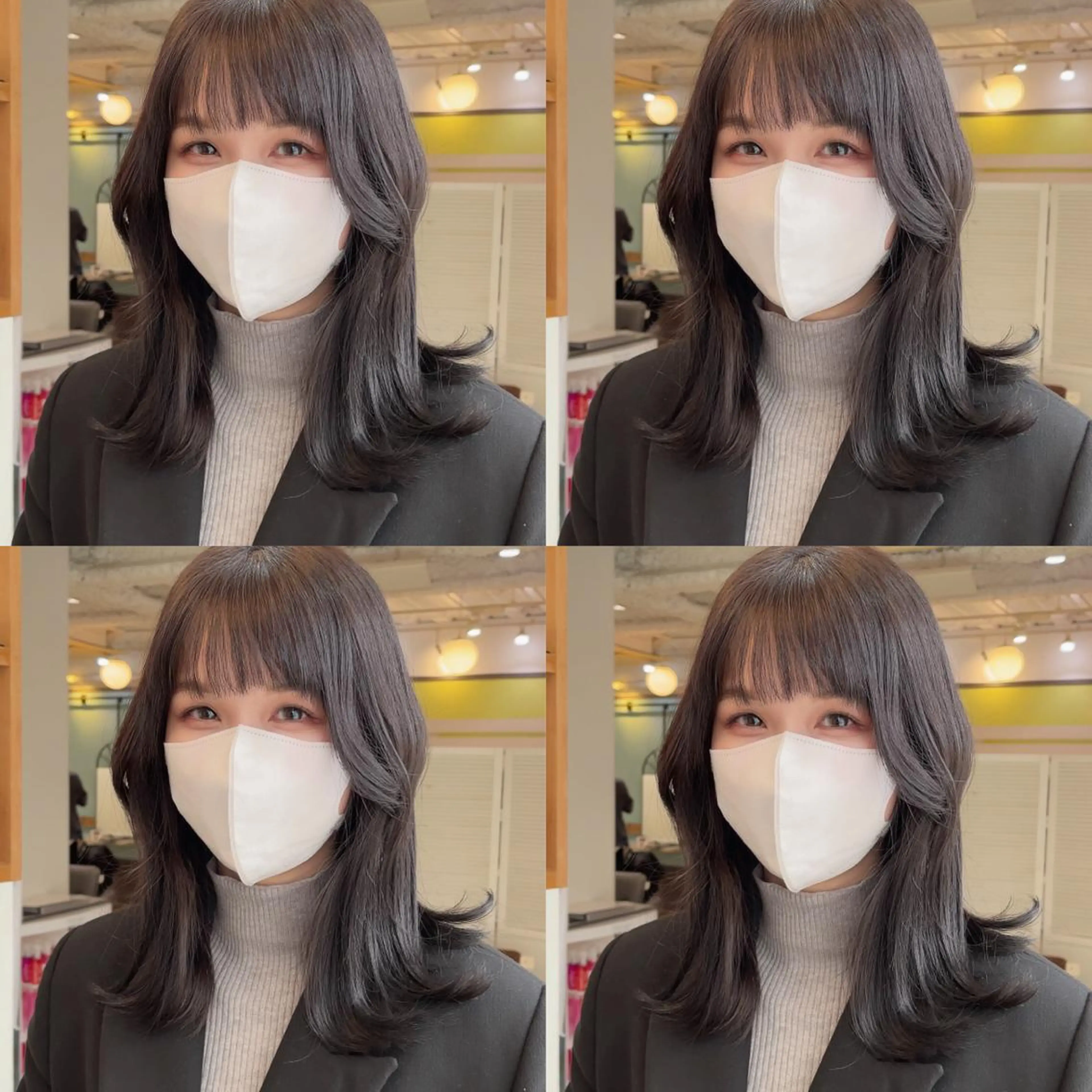 ミディアム くびれヘア 顔まわりレイヤー 伸ばしかけ 韓国風ヘア レイヤーカット カット ヘアカラー トリートメント ヘッドスパ 大人可愛い透明感🌟 小顔・韓国髪🌟野中のヘアスタイル