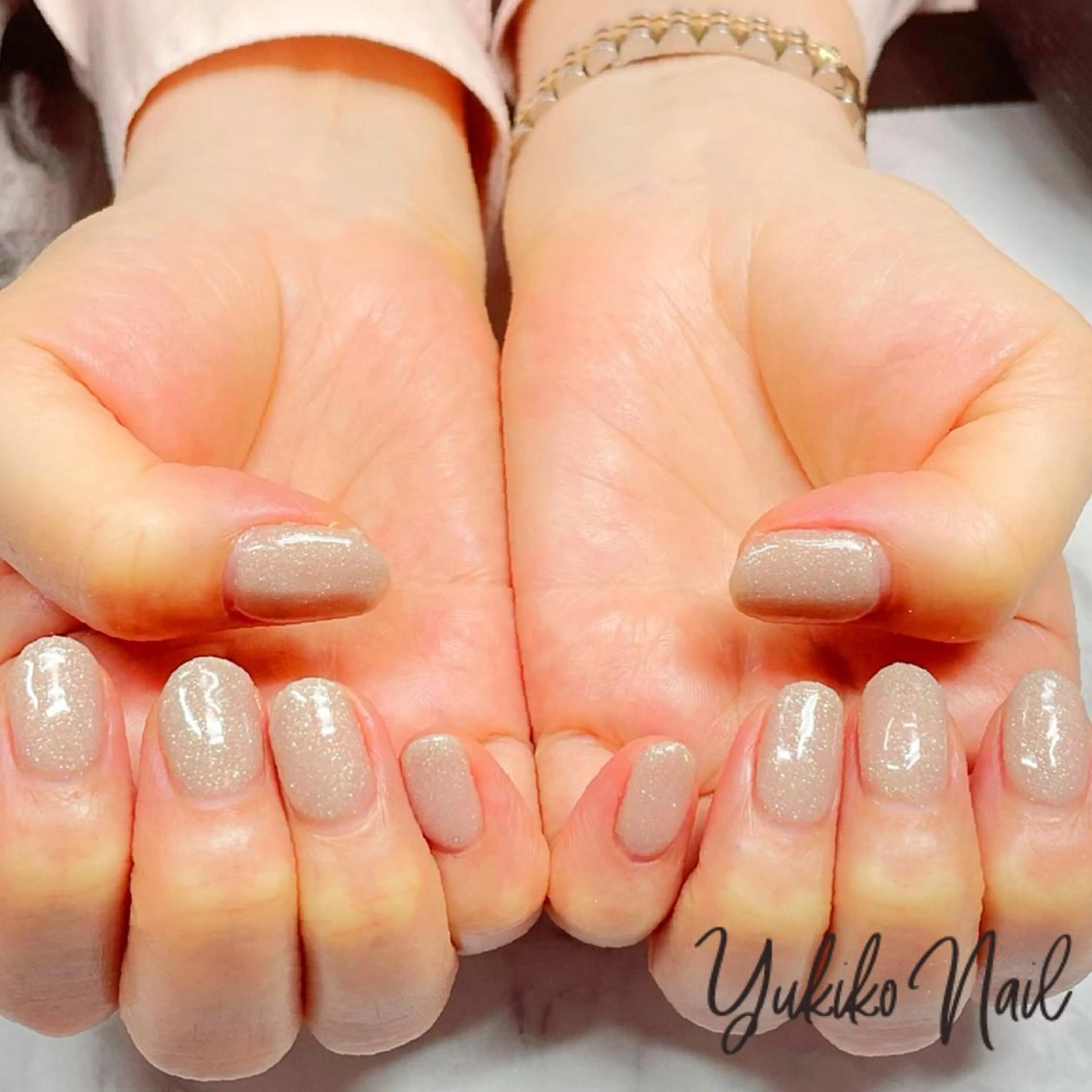 ネイル ラメ(グリッター) オフィスネイル ワンカラーネイル ハンドネイル ユキコ ネイルのネイルデザイン