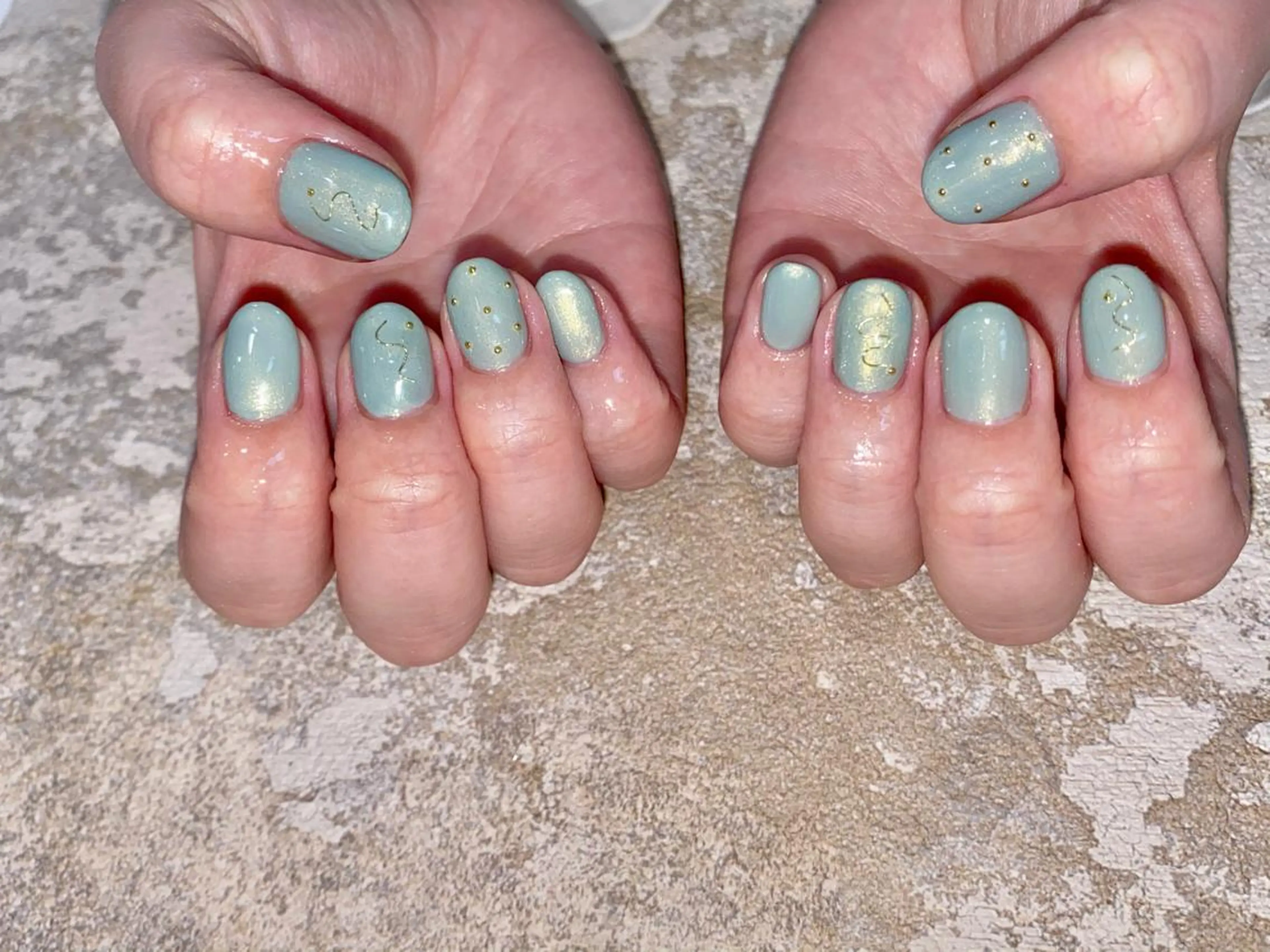 ネイル グリーン 春ネイル JurerEye☆ Marikoのネイルデザイン