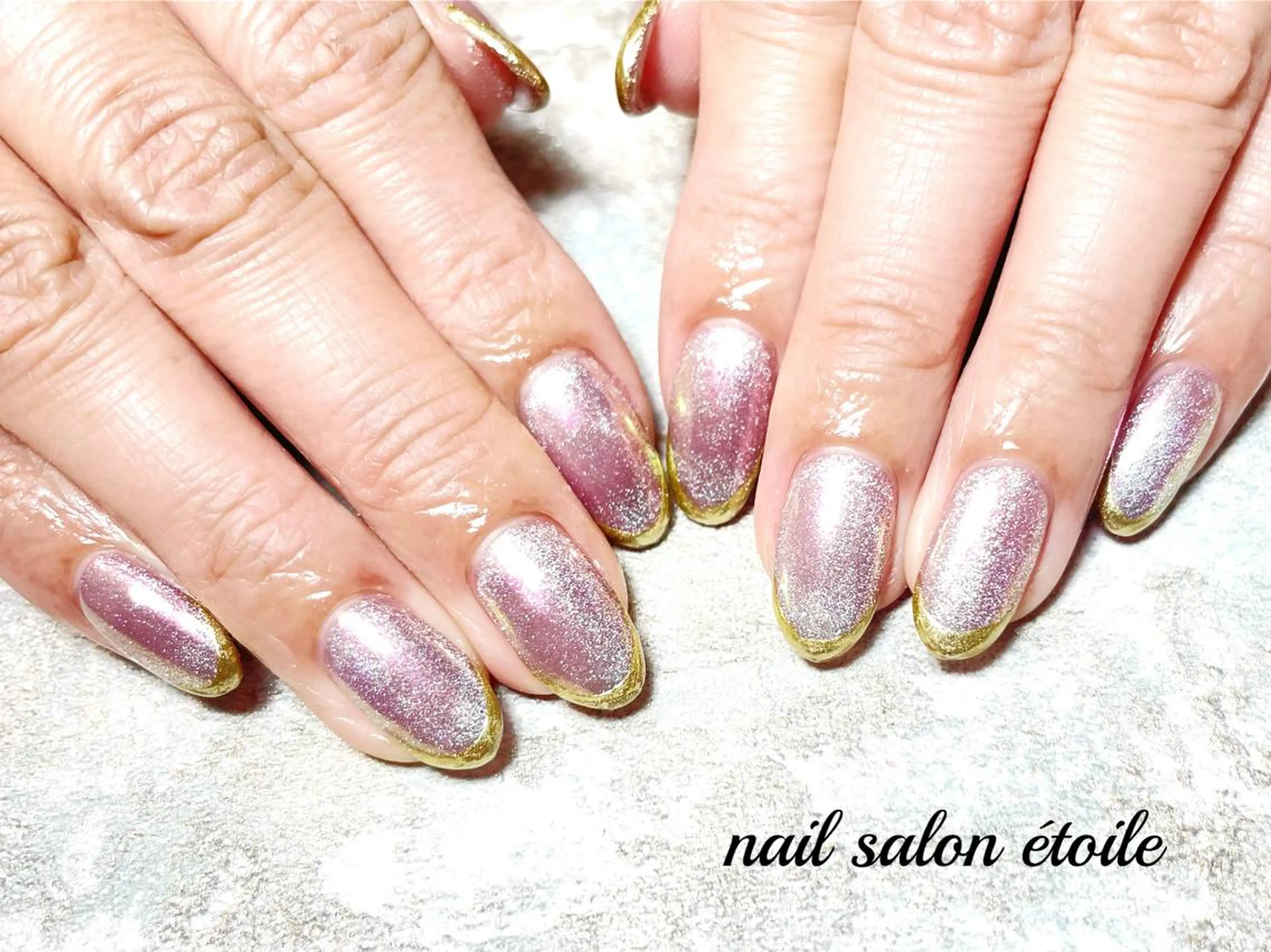 ネイル アートネイル オーロラネイル フレンチネイル ジェルネイル キラキラネイル ハンドネイル nail salon étoileのネイルデザイン