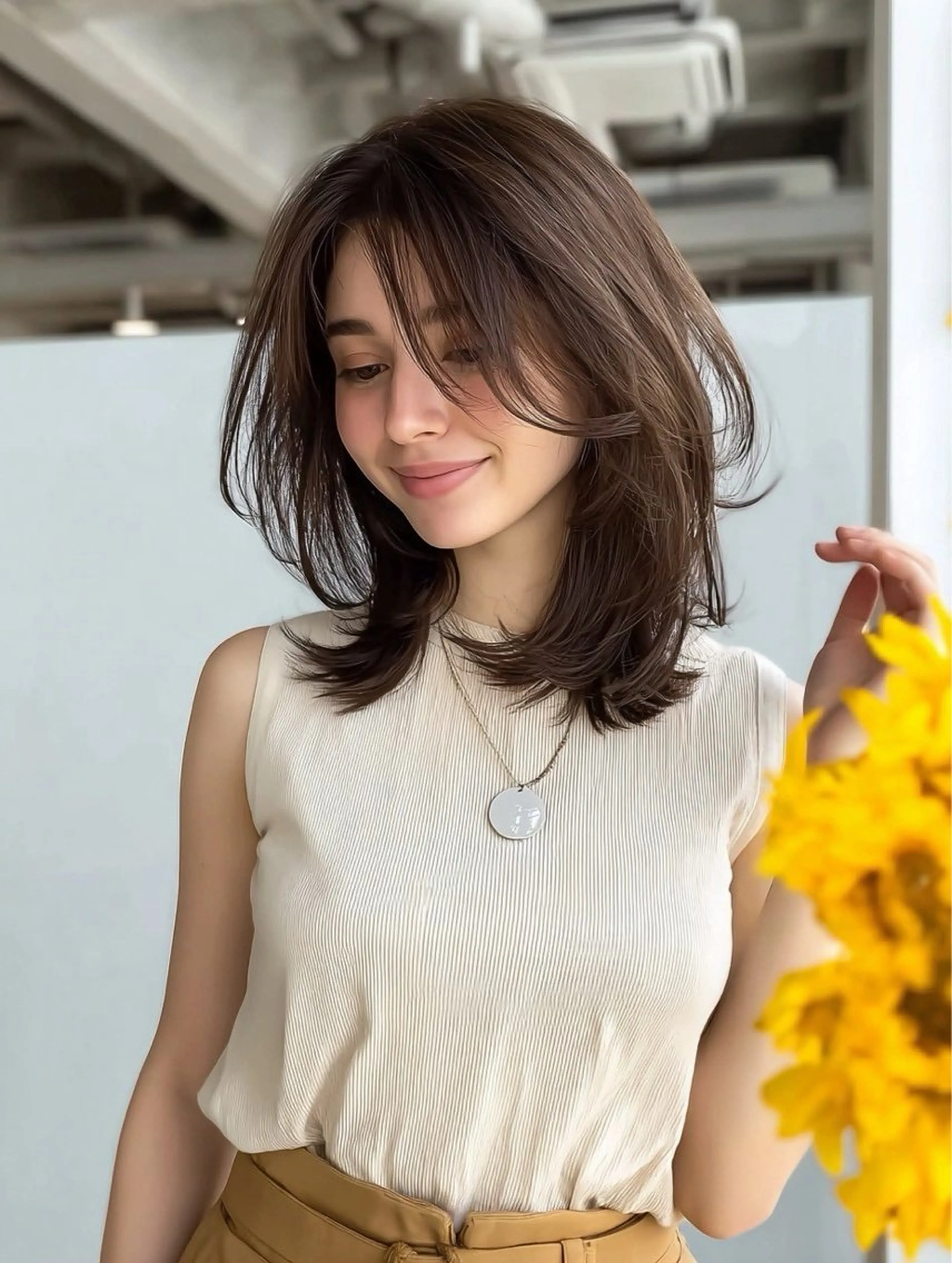 ミディアム カラー カット ヘアカラー 似合わせ美髪ヘア✨ 天王寺．阿倍野🌈のヘアスタイル