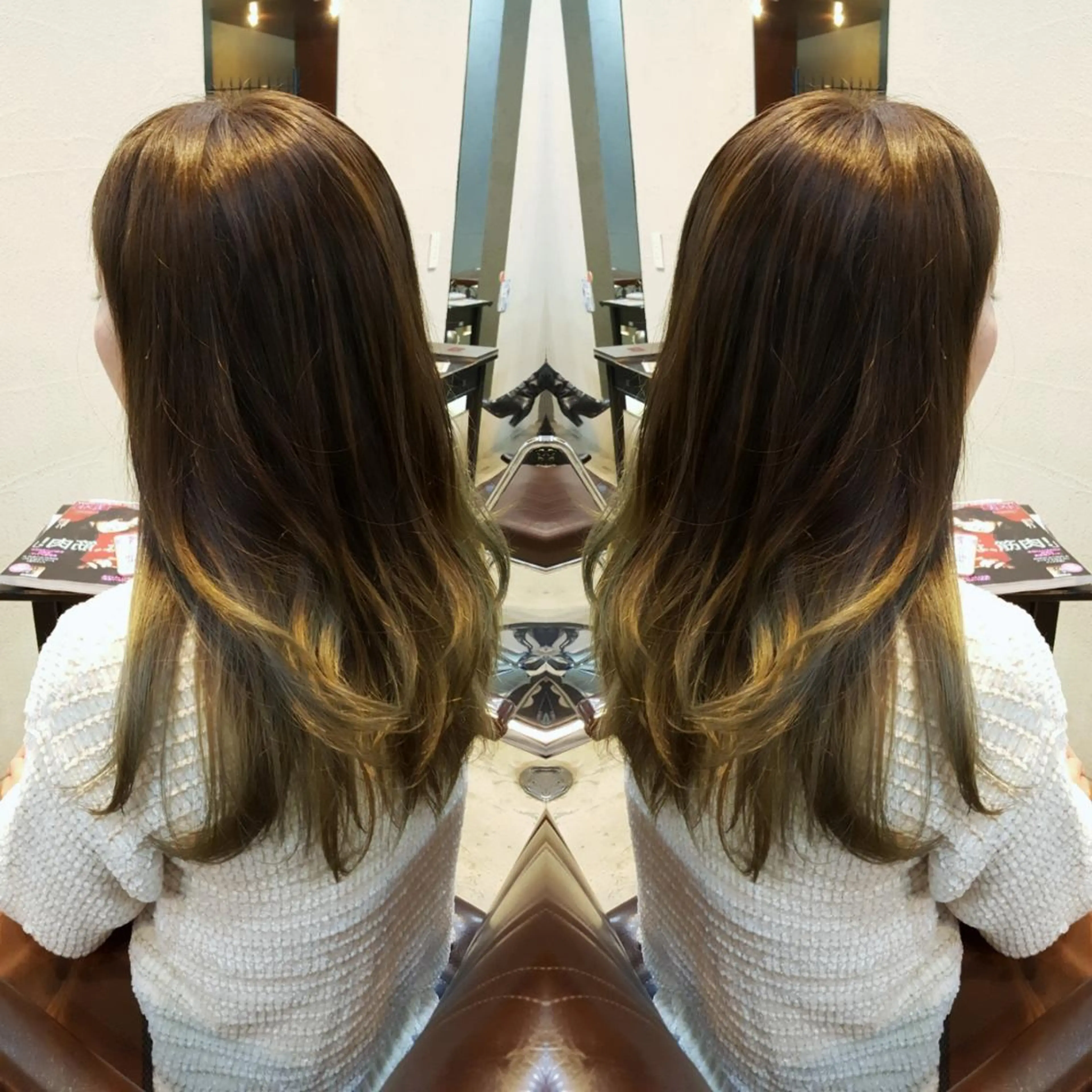 ロング カラー グラデーションカラー 正分 真美のヘアスタイル