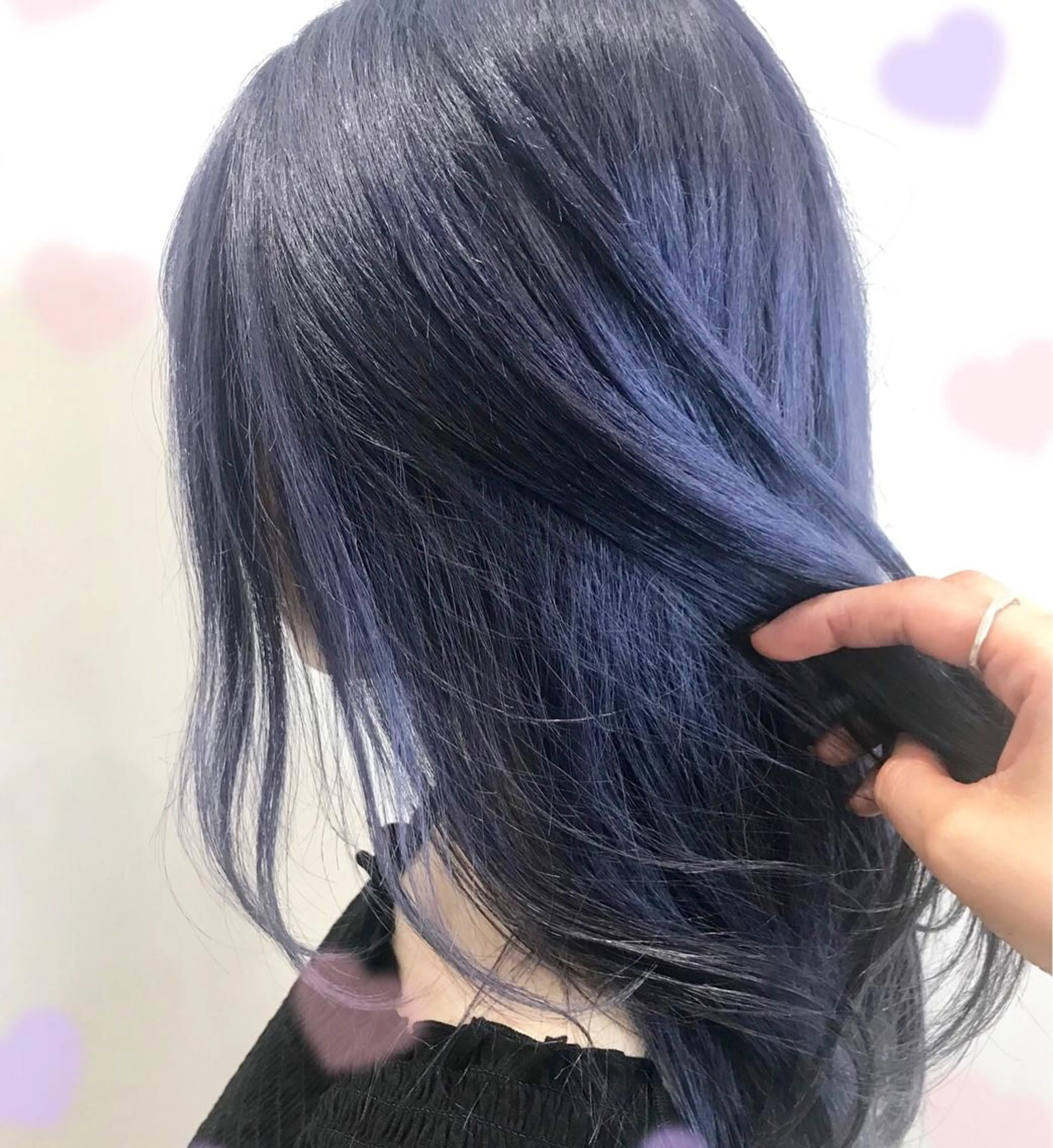 ロング カラー ブリーチ ネイビーカラー EMANON新宿東口所属・新宿駅近♡個室 ♡関口三都季🌜のヘアスタイル