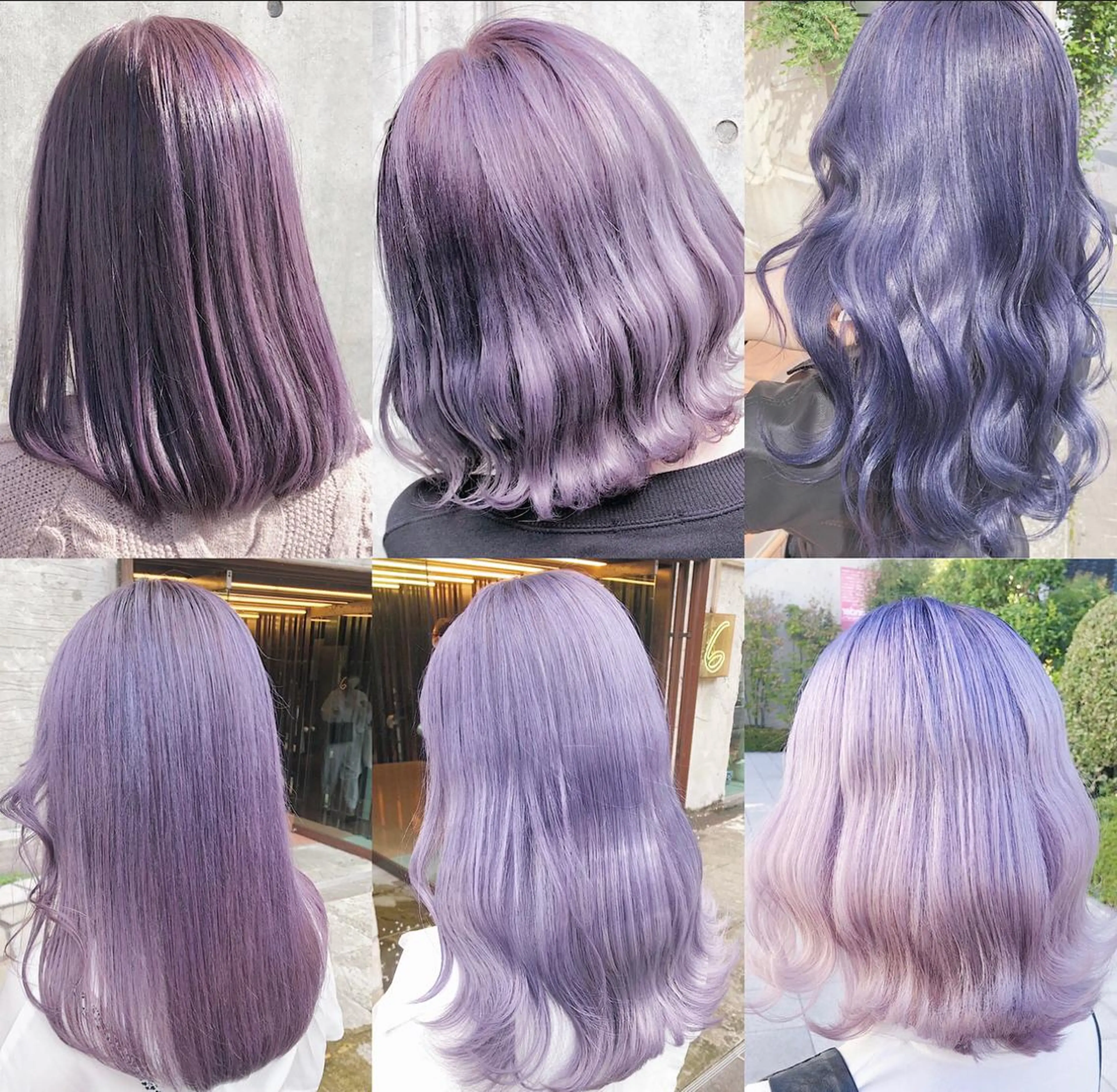 セミロング パープルカラー ❄️💛エクステ ブリーチ❄️yukiのヘアスタイル