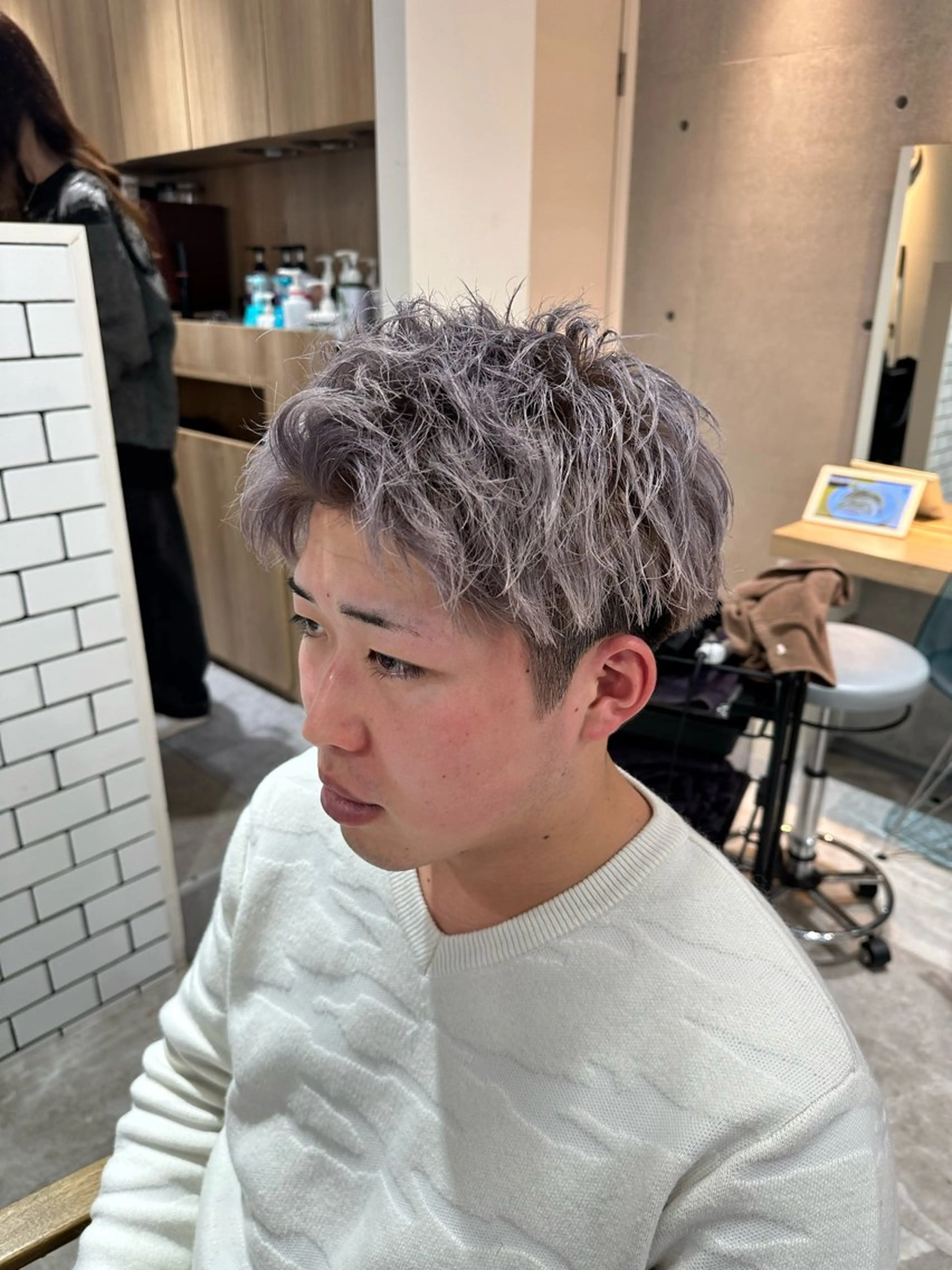 カラー メンズ メンズハイトーン ダブルカラー ハイトーンカラー カット ヘアカラー トリートメント 💎メンズカット ／フェザー／細野💎のヘアスタイル