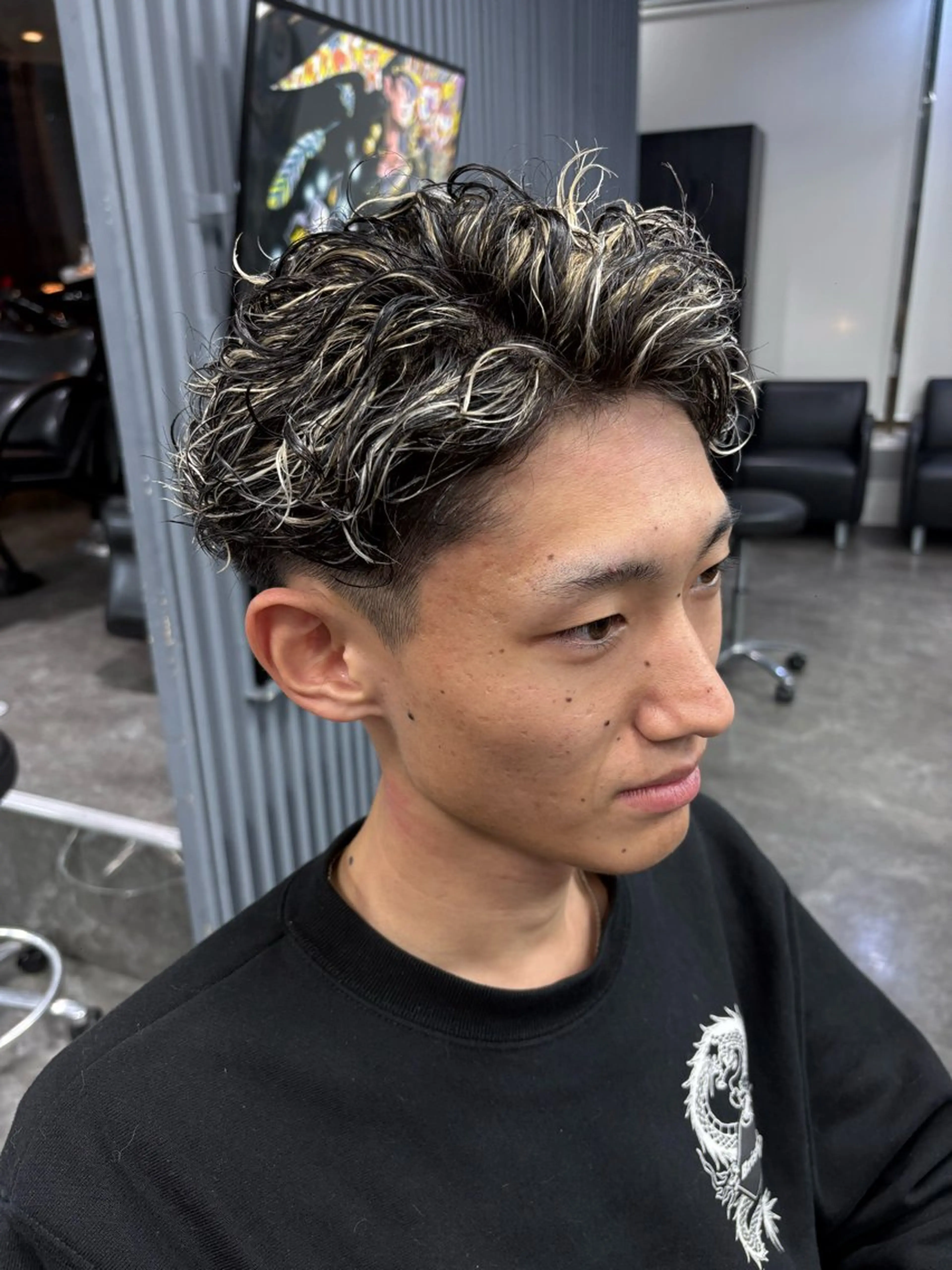 カラー パーマ メンズ カット パーマ ニュアンス/シャドウ /韓国系/梅田茶屋町のヘアスタイル