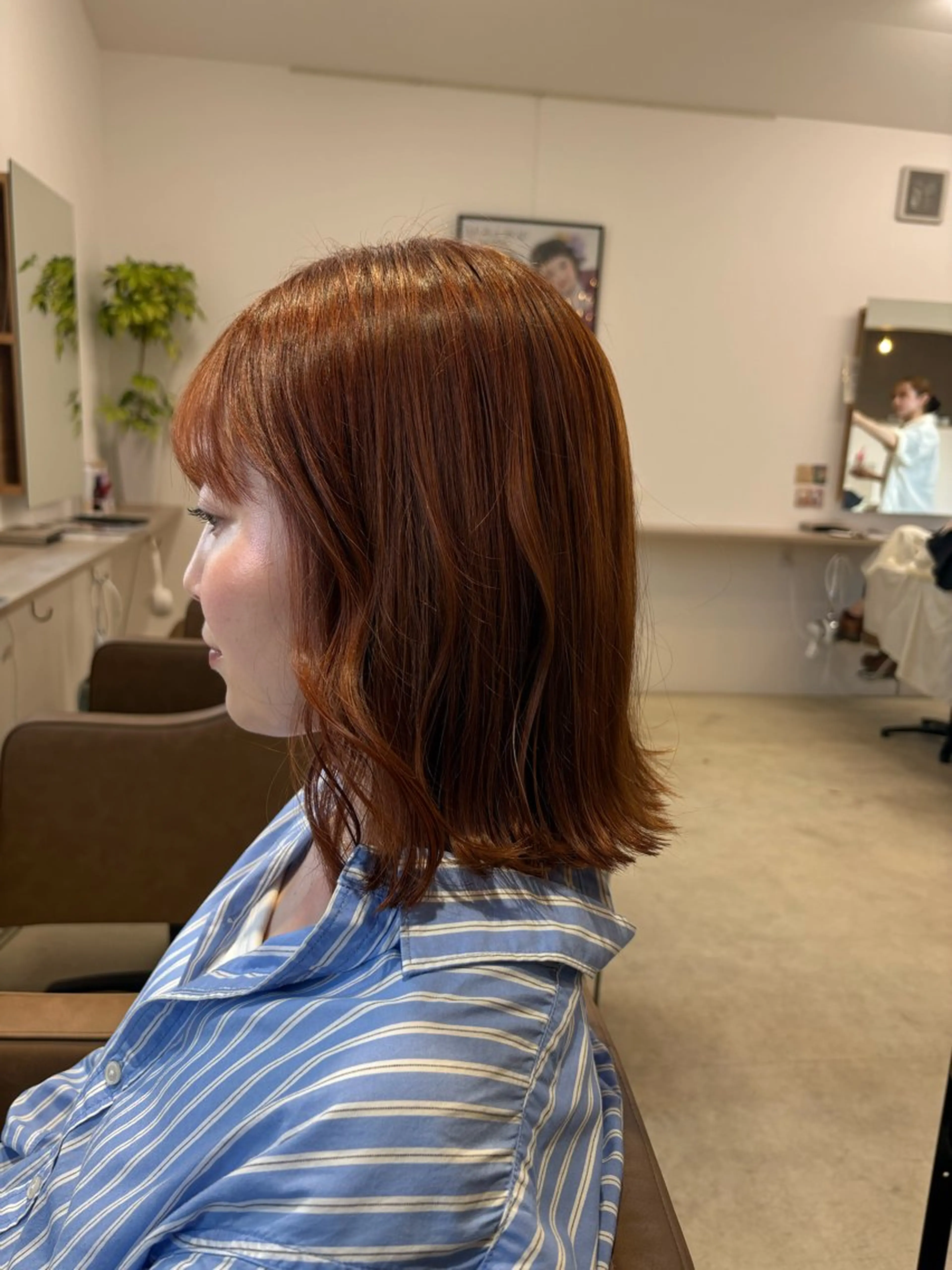 カラー オレンジ ヘアカラー ルプラボウ すぎやまみほのヘアスタイル