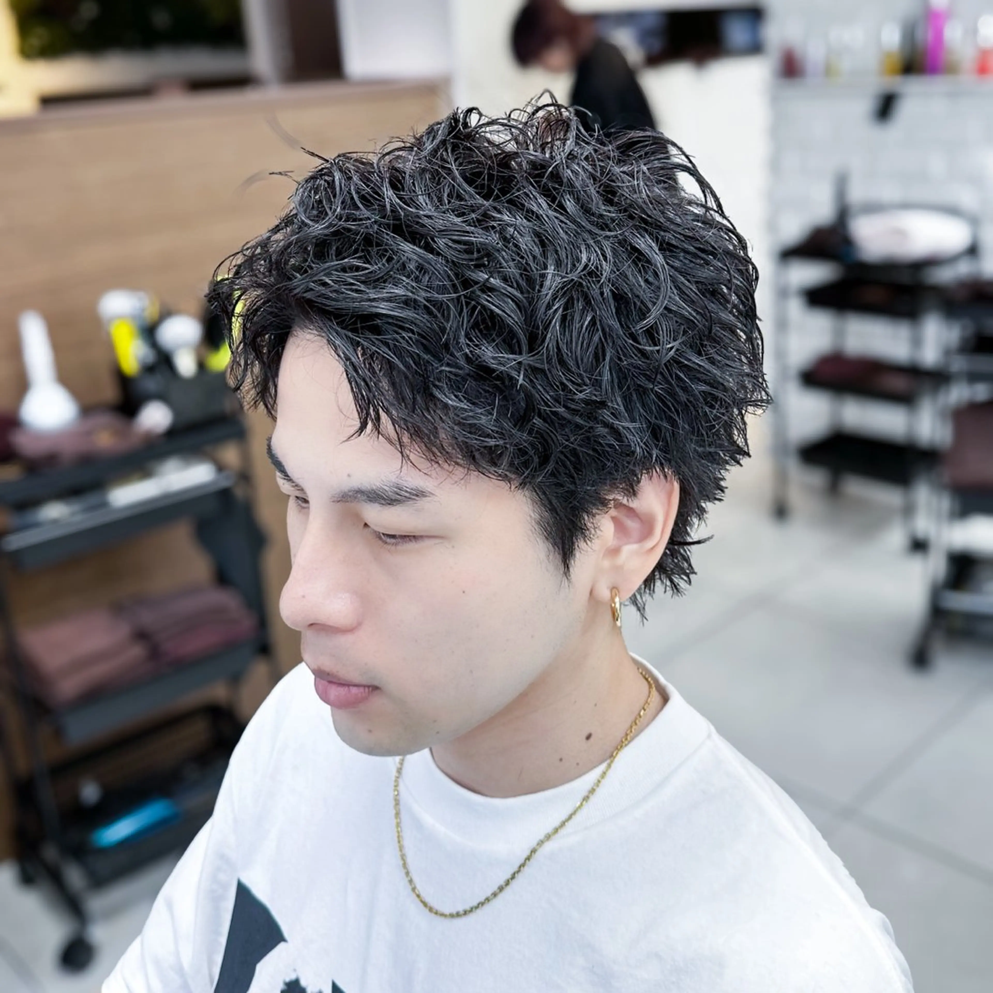 ショート メンズ アップバング スパイキーショート ショートヘア カット メンズパーマ職人 パーマ🔥ritaのヘアスタイル