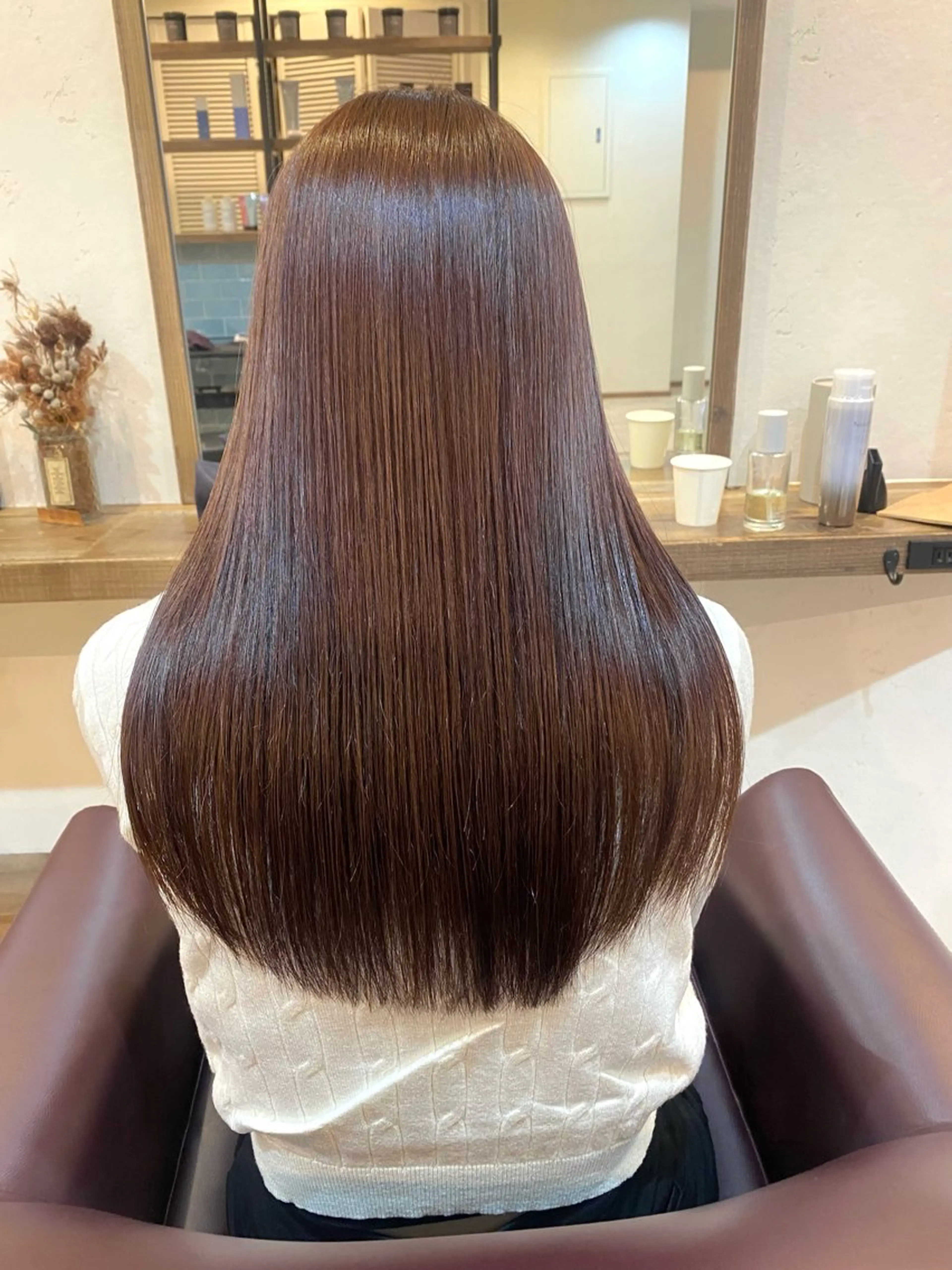 ミディアム カラー カット 縮毛矯正 🍑 モモカ🍑のヘアスタイル