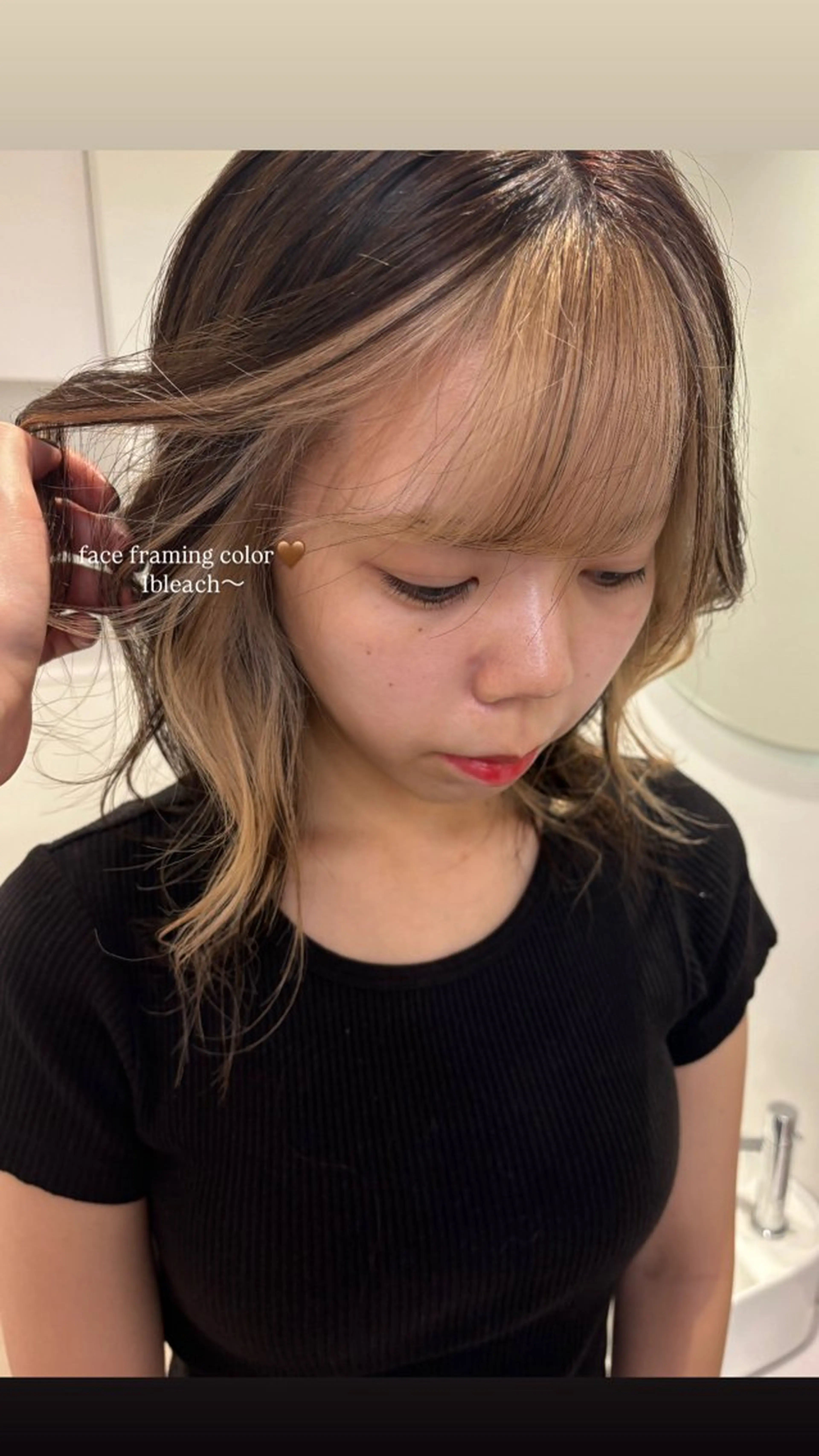 ミディアム ヘアカラー リン🔔ボブ cut 柔らかベージュ🤎のヘアスタイル