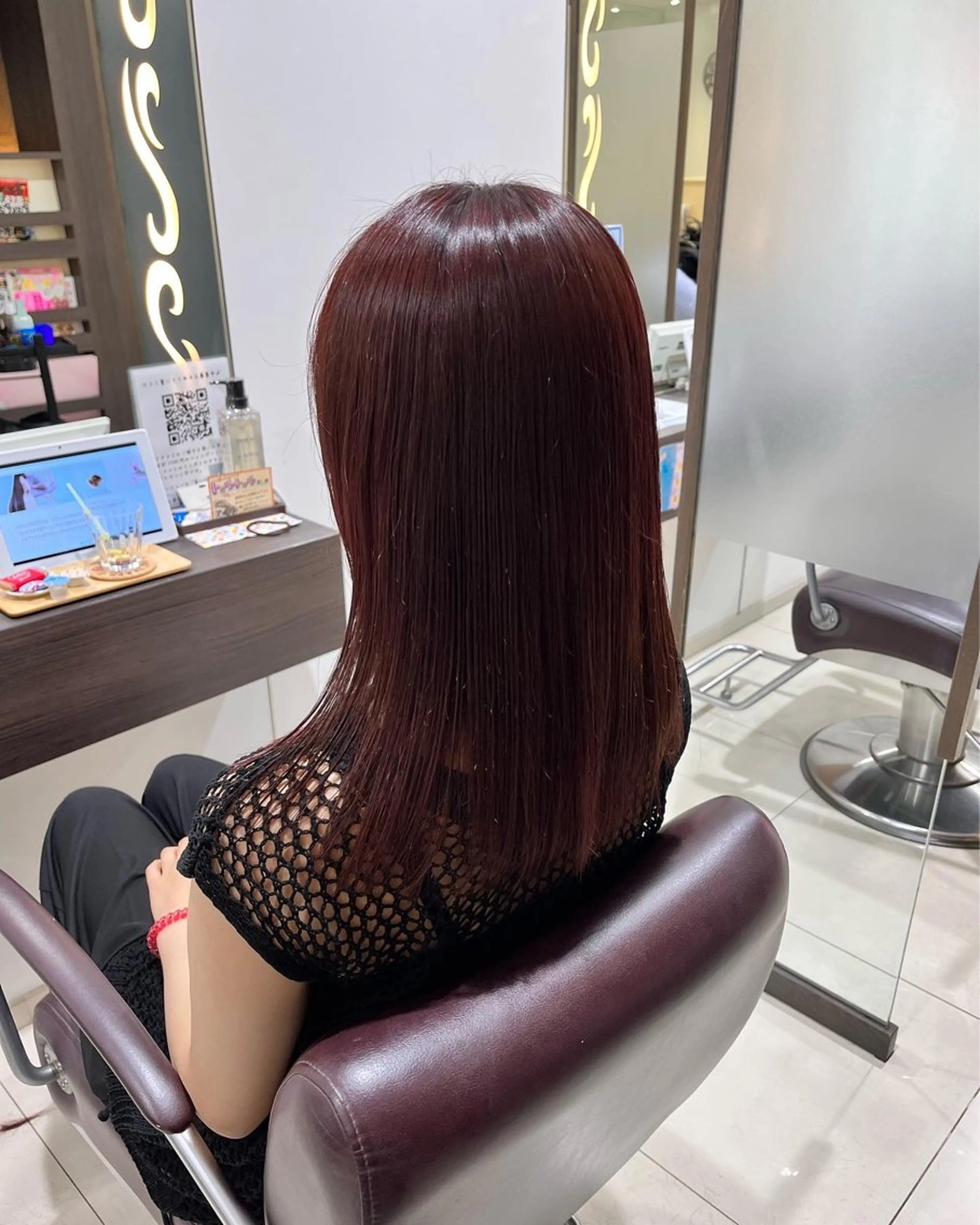 セミロング カット ヘアカラー トリートメント ぷつっとボブ/ちゅる ピンク/mika☆のヘアスタイル