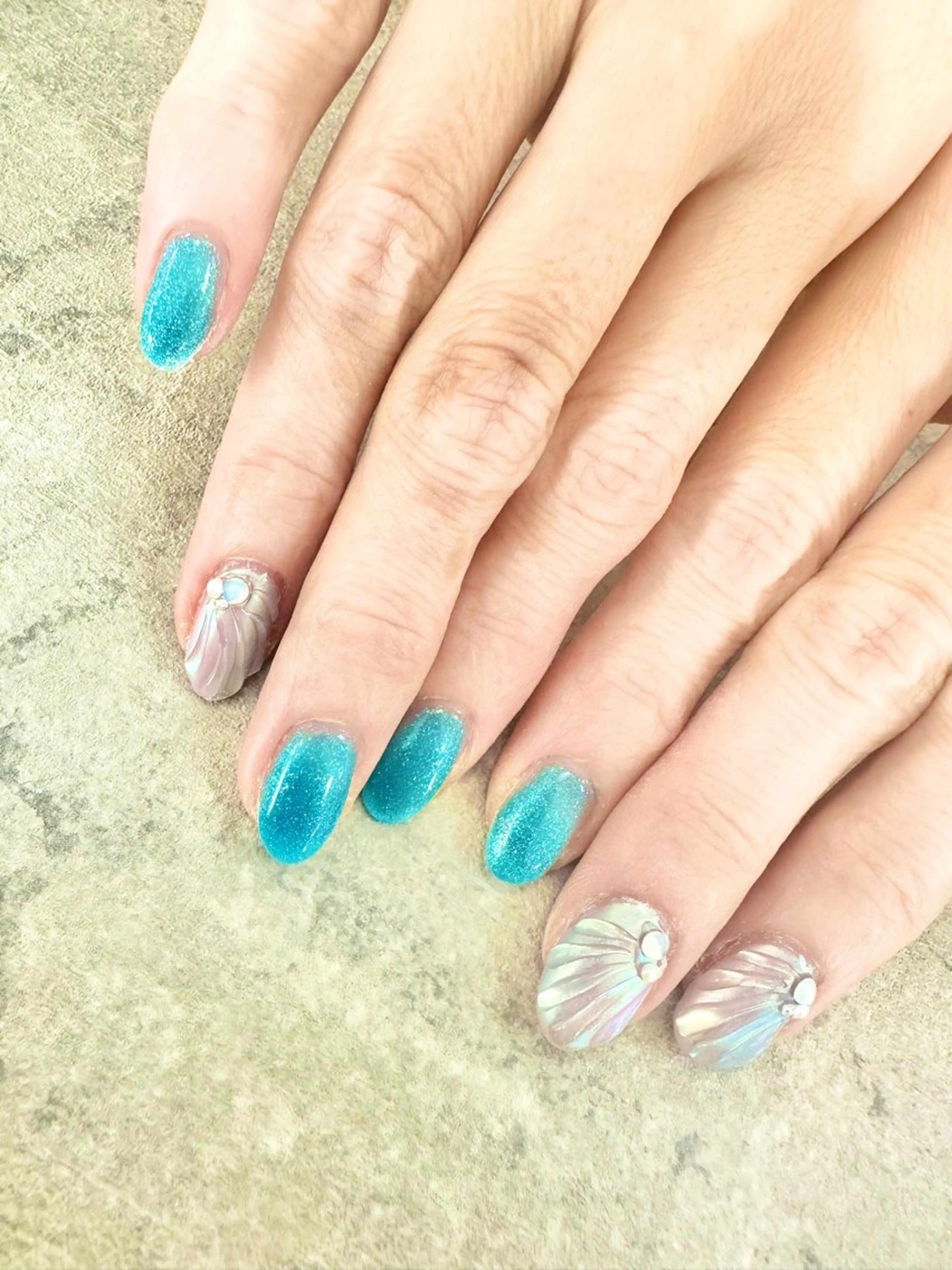 ネイル オーロラネイル フットネイル キラキラネイル 韓国ネイル メンズネイル ハンドネイル .N YUKIのネイルデザイン