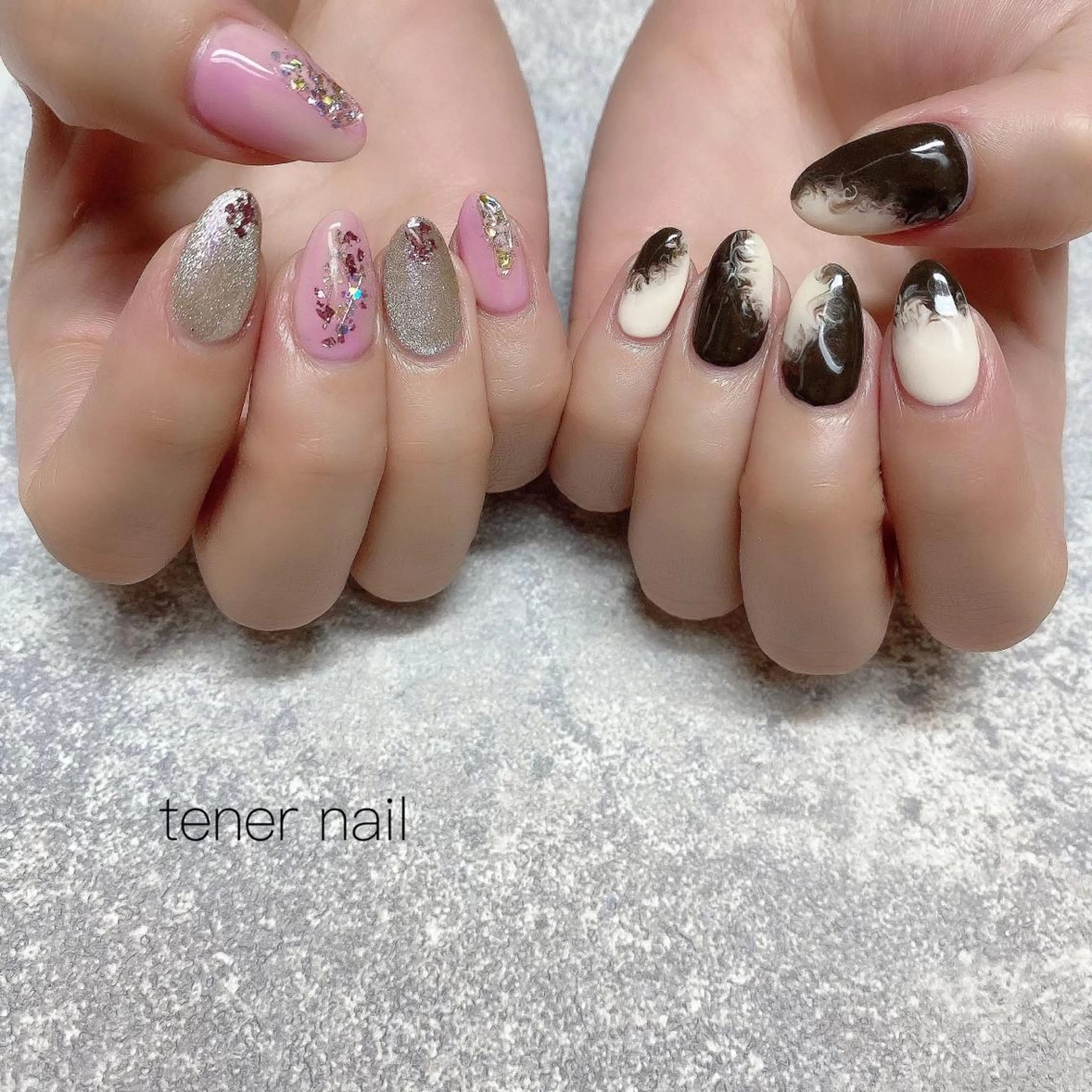 ネイル ニュアンスネイル バレンタイン テネルネイル tener nailのネイルデザイン