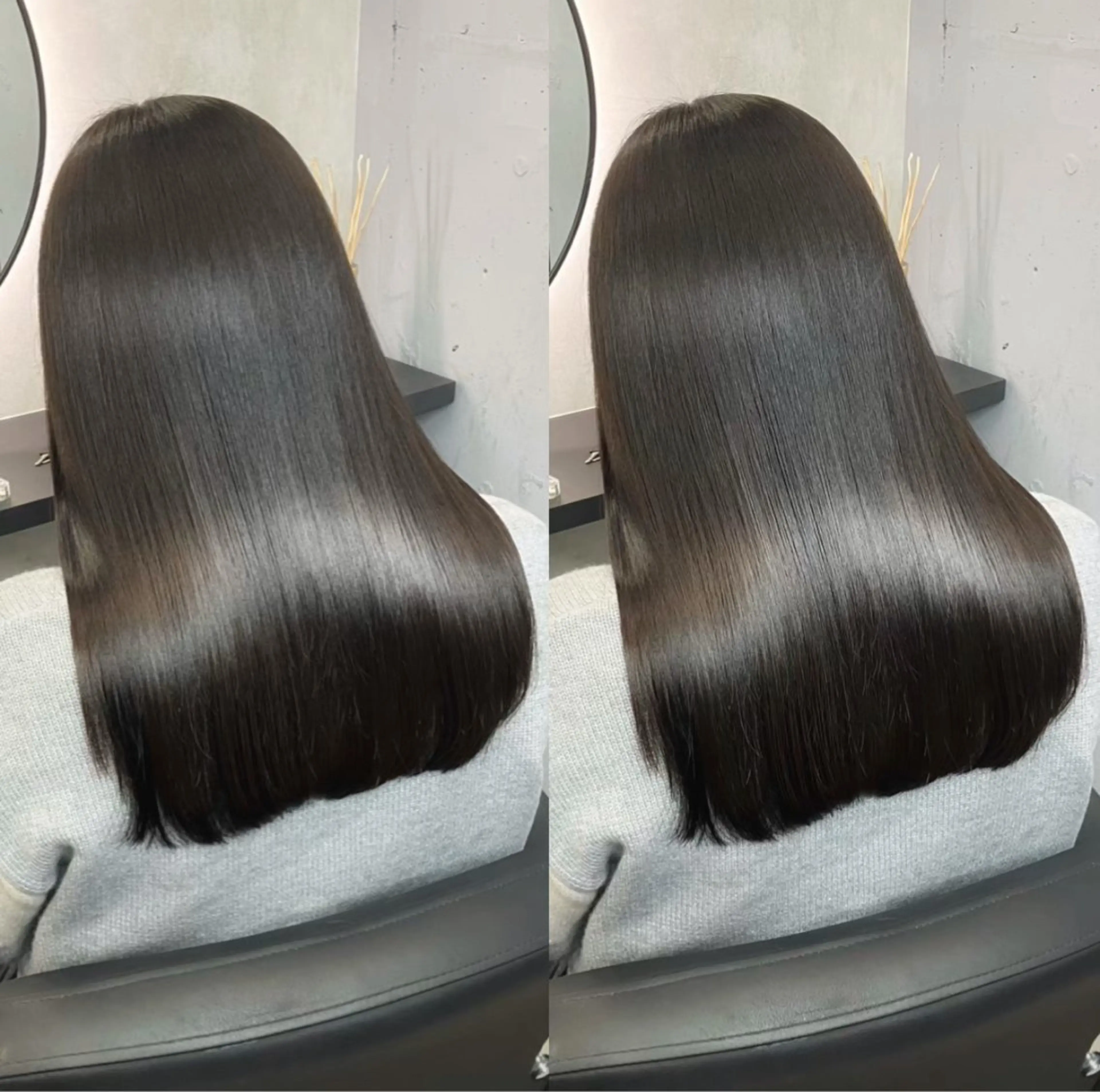 ミディアム カット ヘアカラー トリートメント uniii/新宿 髪質改善/縮毛矯正のヘアスタイル